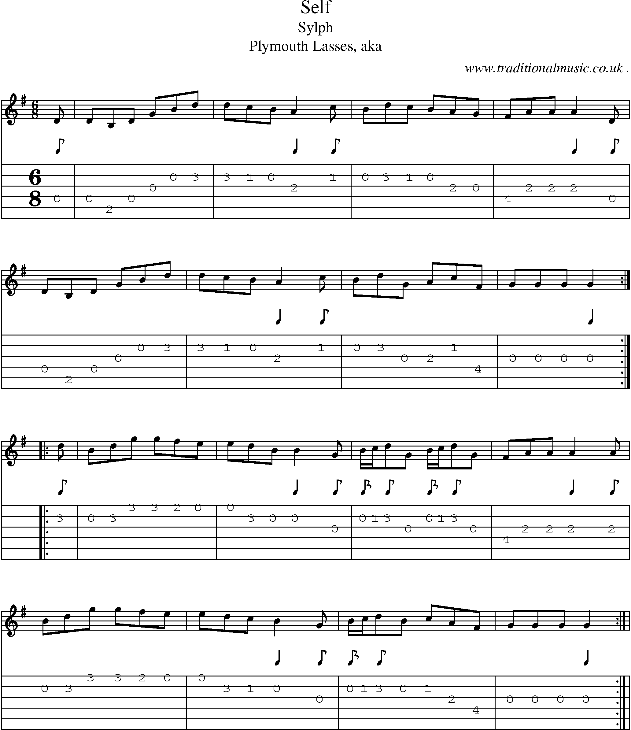 Sheet-Music and Guitar Tabs for Self