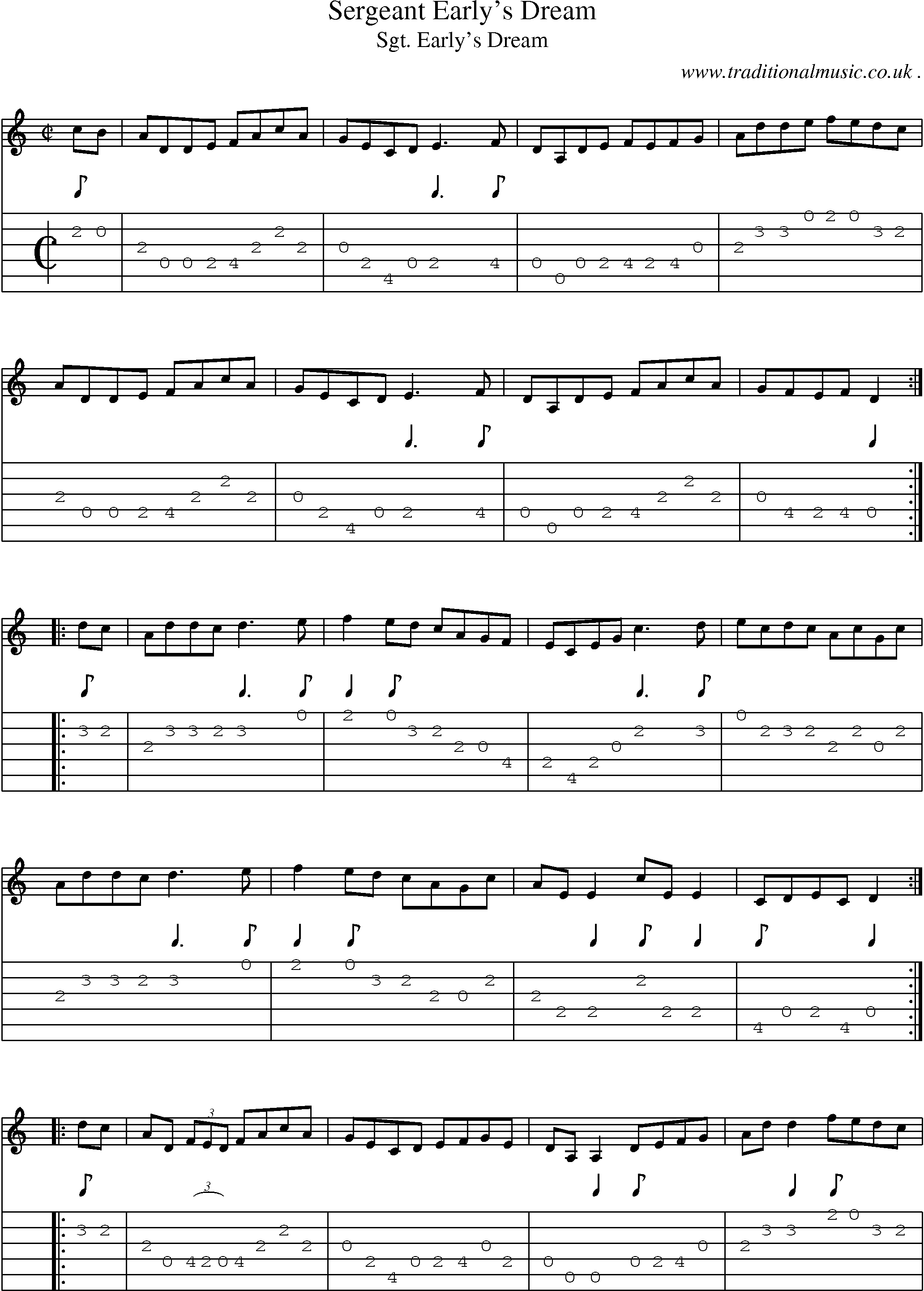 Sheet-Music and Guitar Tabs for Sergeant Earlys Dream