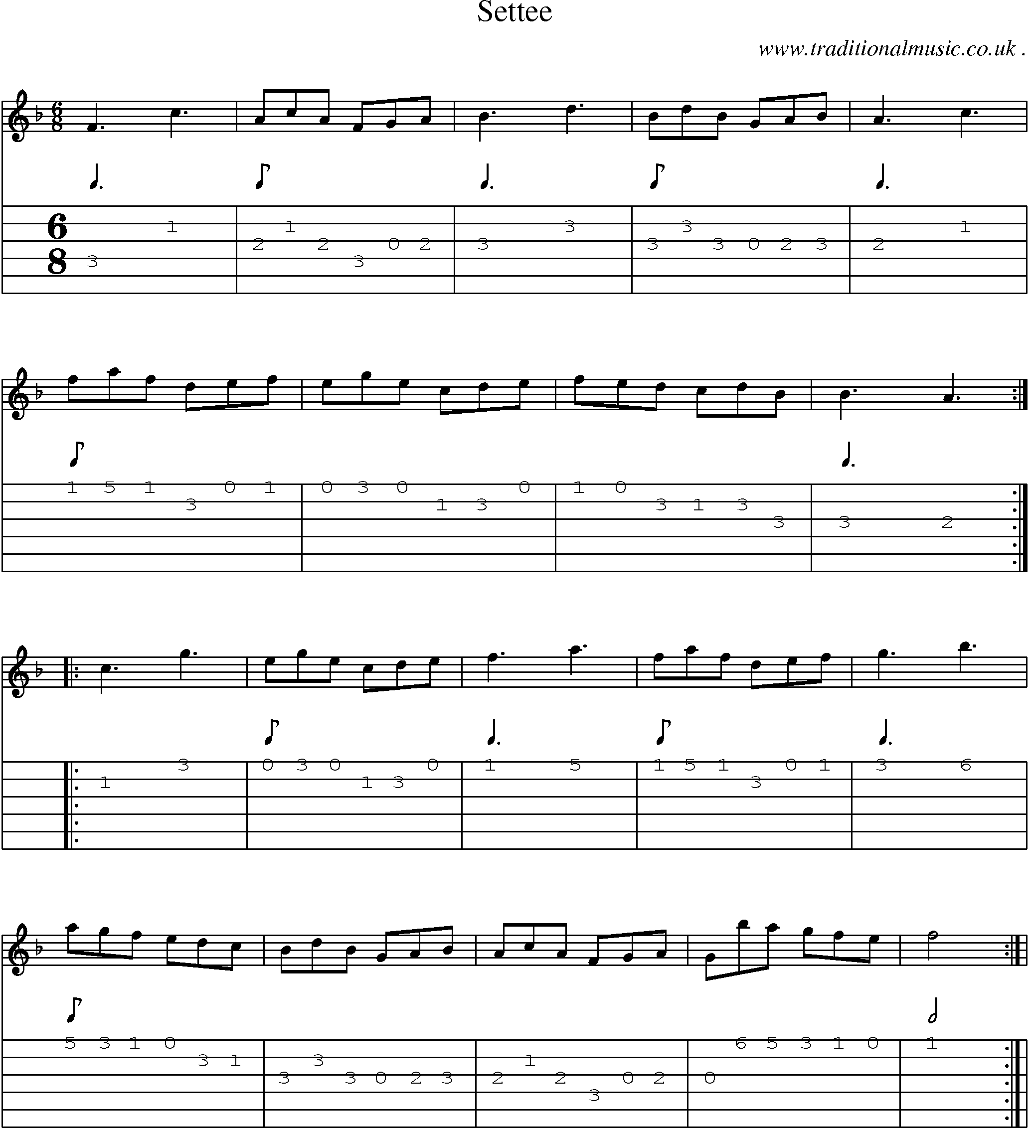 Sheet-Music and Guitar Tabs for Settee