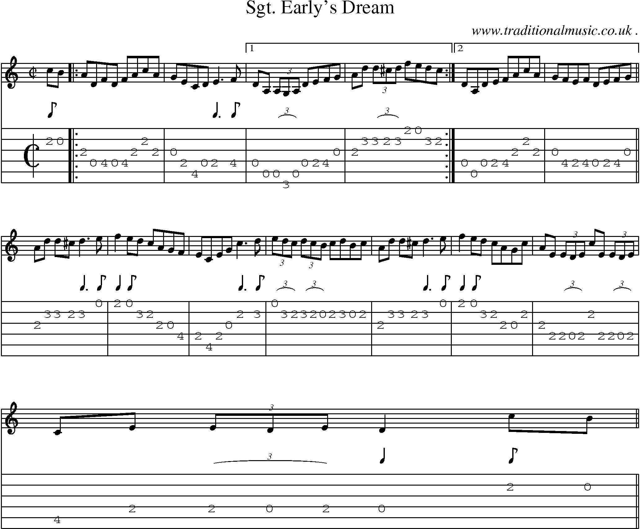 Sheet-Music and Guitar Tabs for Sgt Earlys Dream