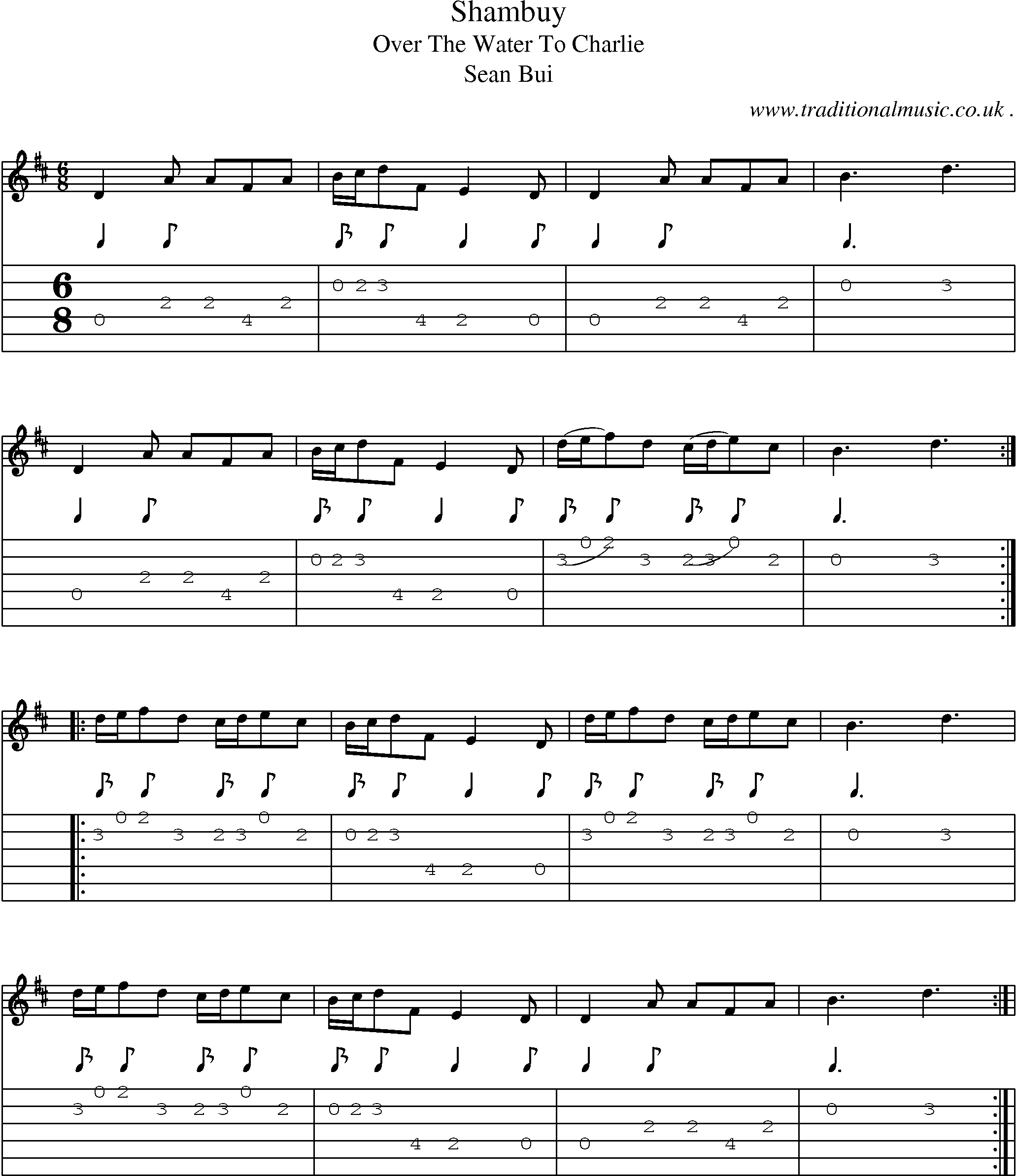 Sheet-Music and Guitar Tabs for Shambuy
