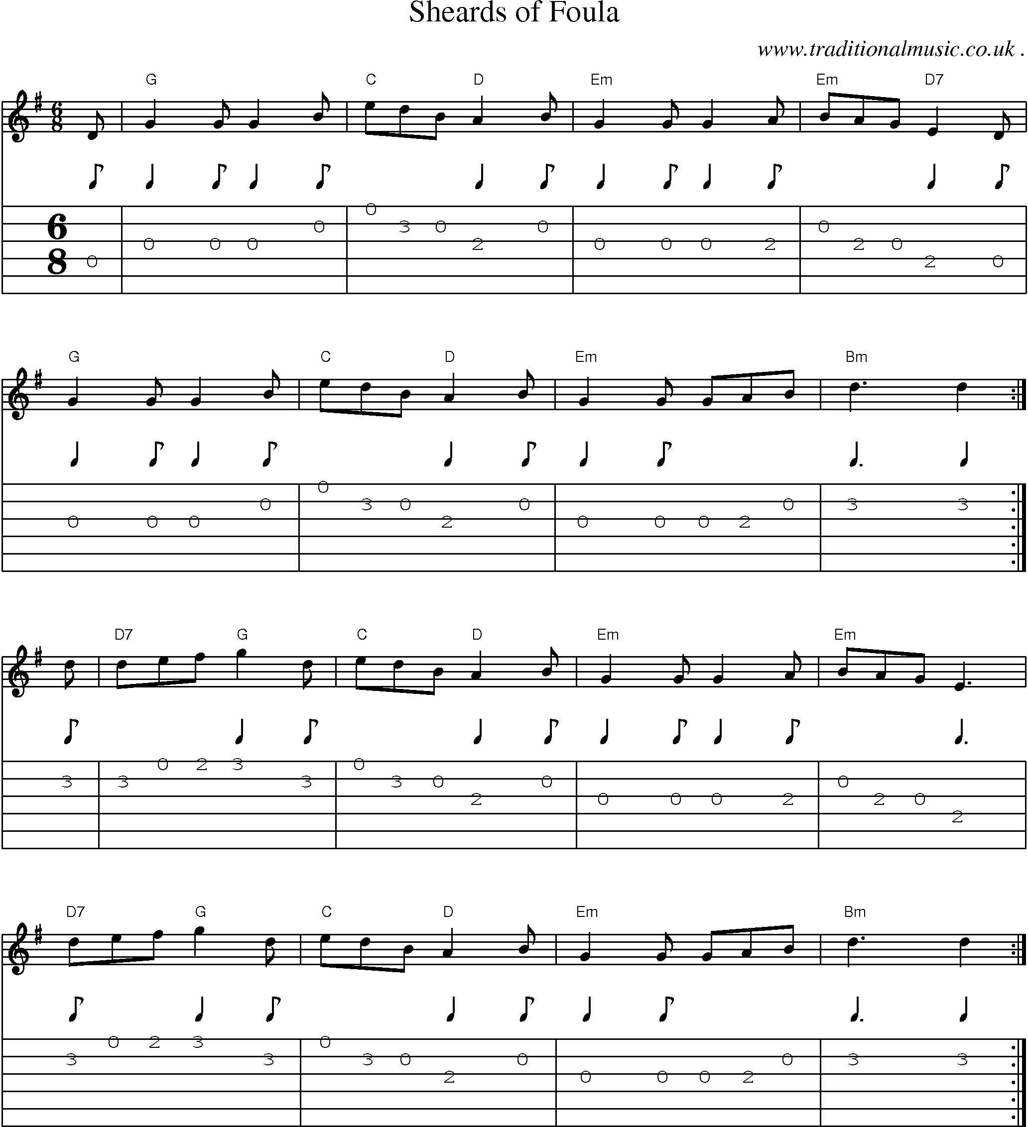 Sheet-Music and Guitar Tabs for Sheards Of Foula