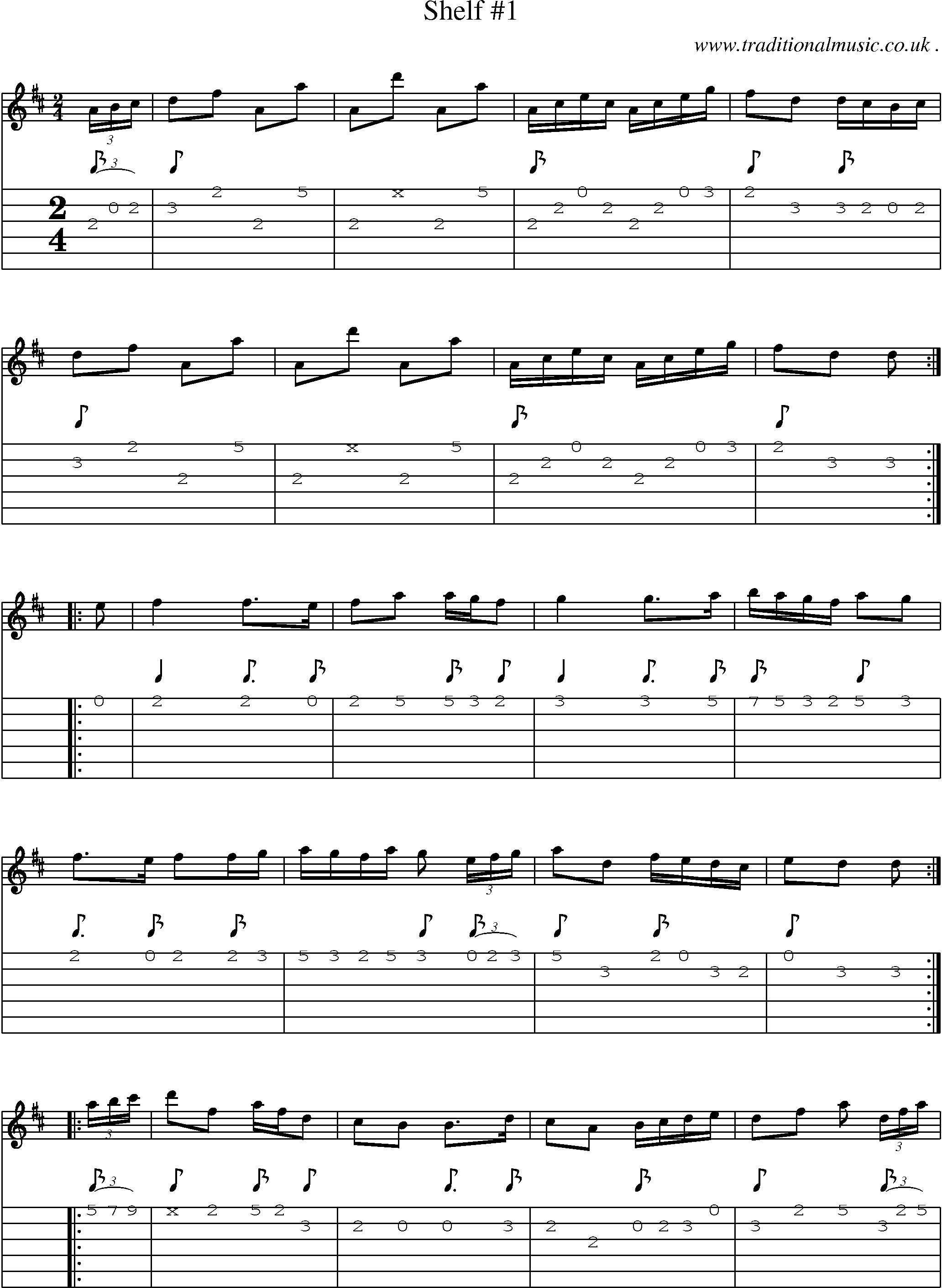 Sheet-Music and Guitar Tabs for Shelf 1
