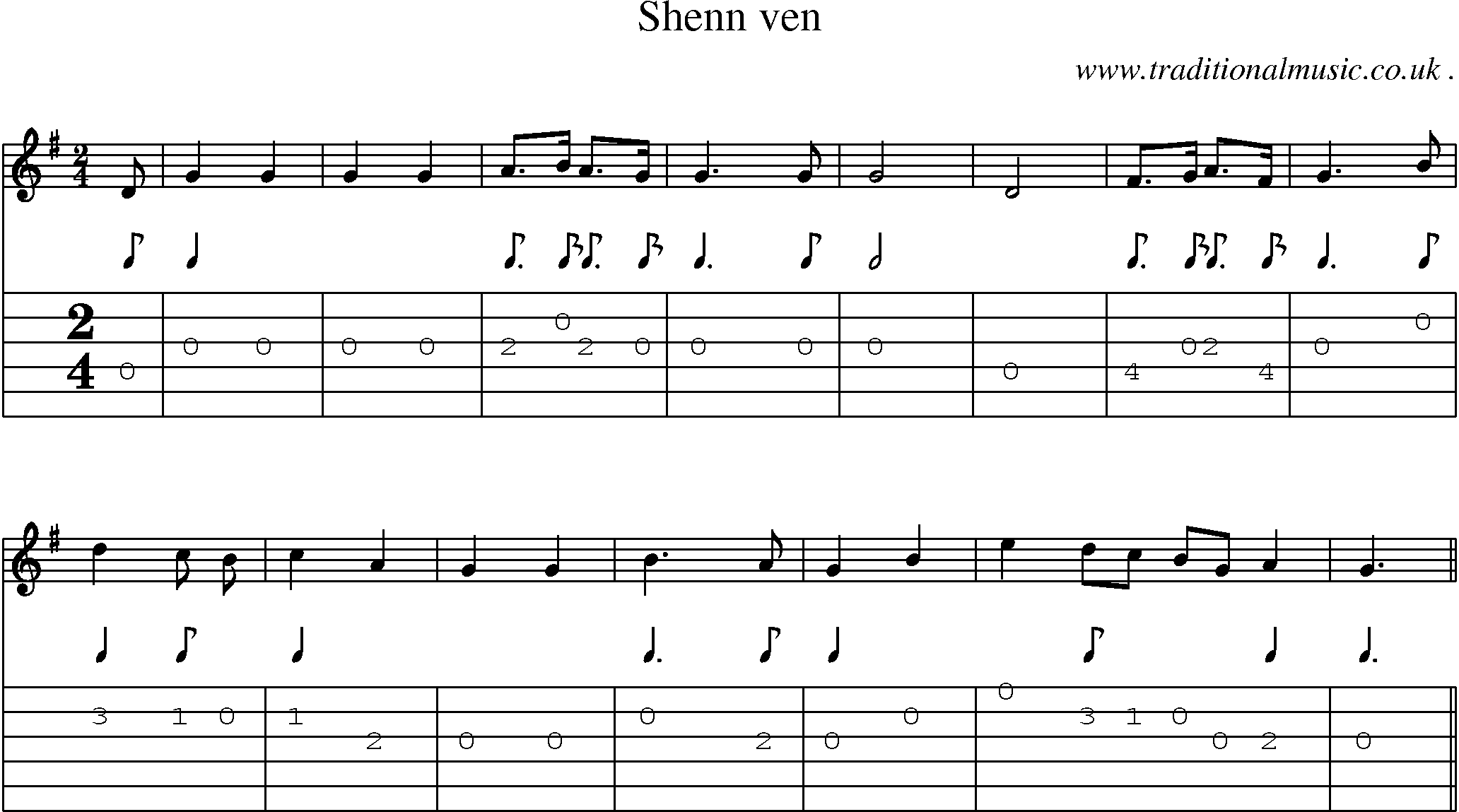 Sheet-Music and Guitar Tabs for Shenn Ven