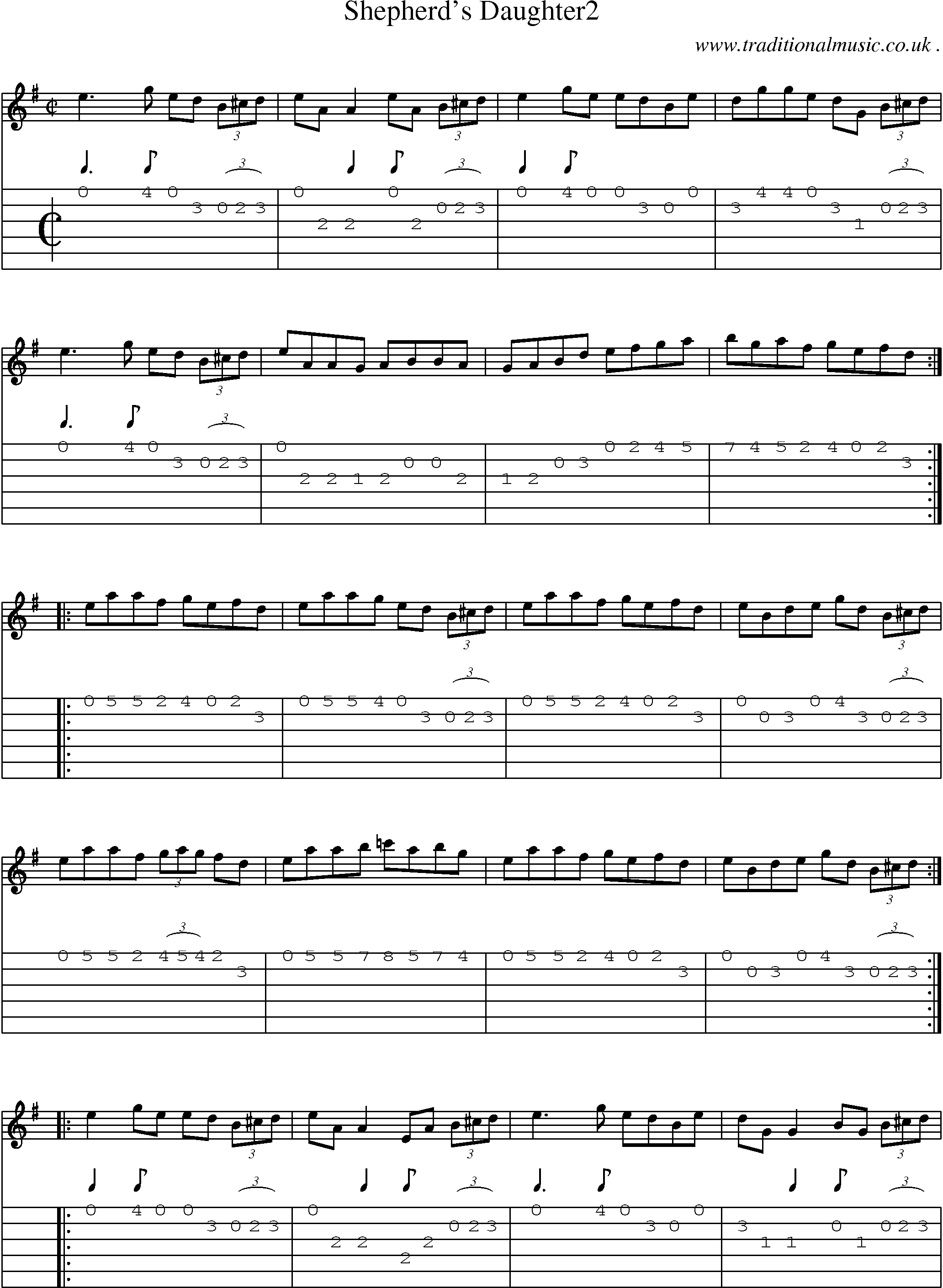 Sheet-Music and Guitar Tabs for Shepherds Daughter2
