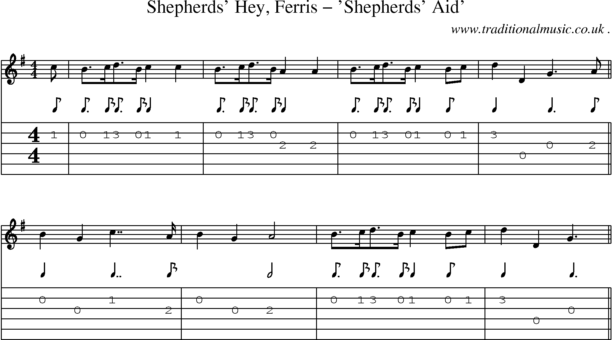 Sheet-Music and Guitar Tabs for Shepherds Hey Ferris Shepherds Aid