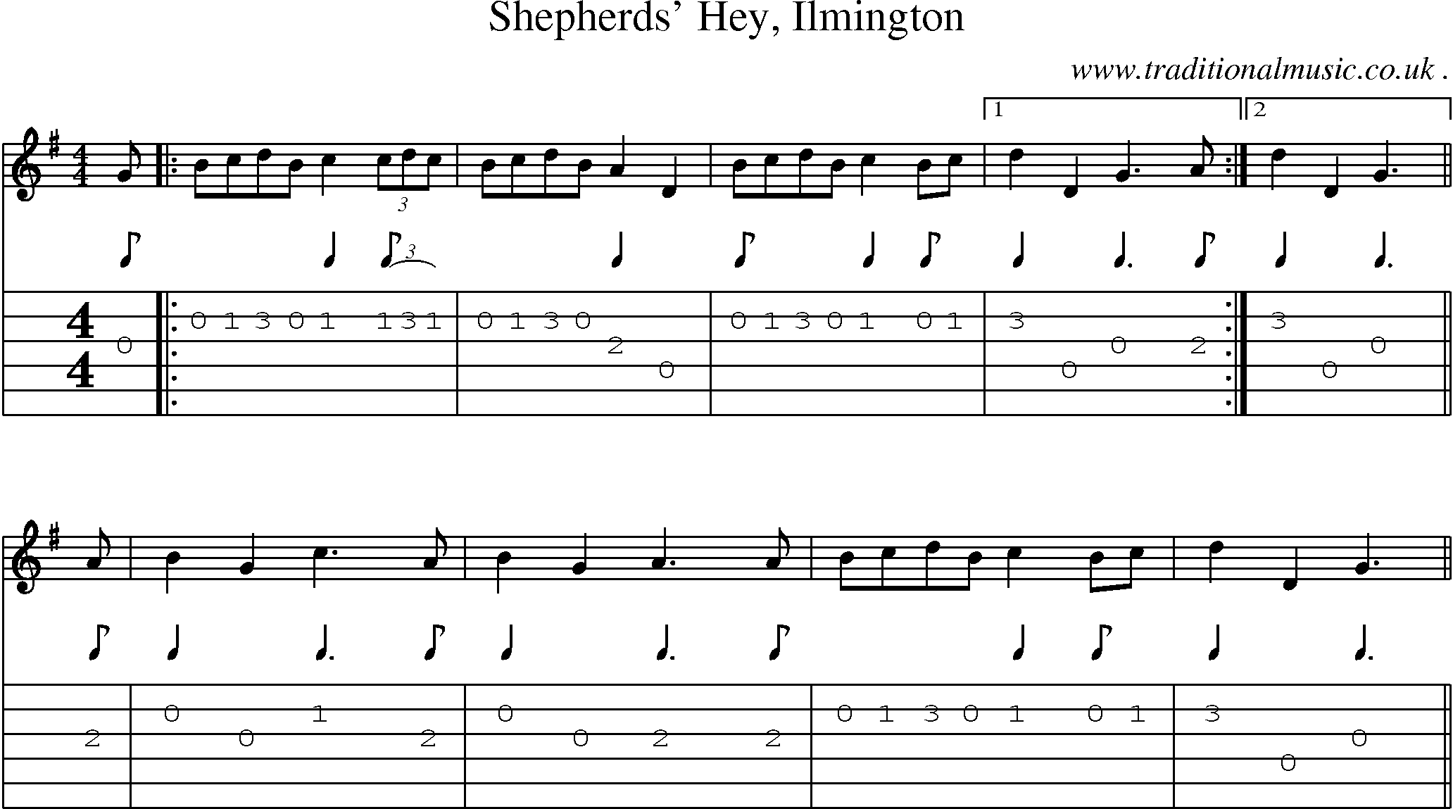 Sheet-Music and Guitar Tabs for Shepherds Hey Ilmington
