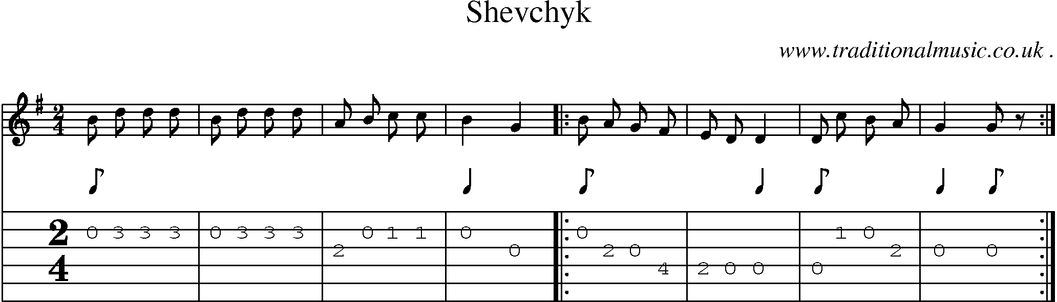 Sheet-Music and Guitar Tabs for Shevchyk