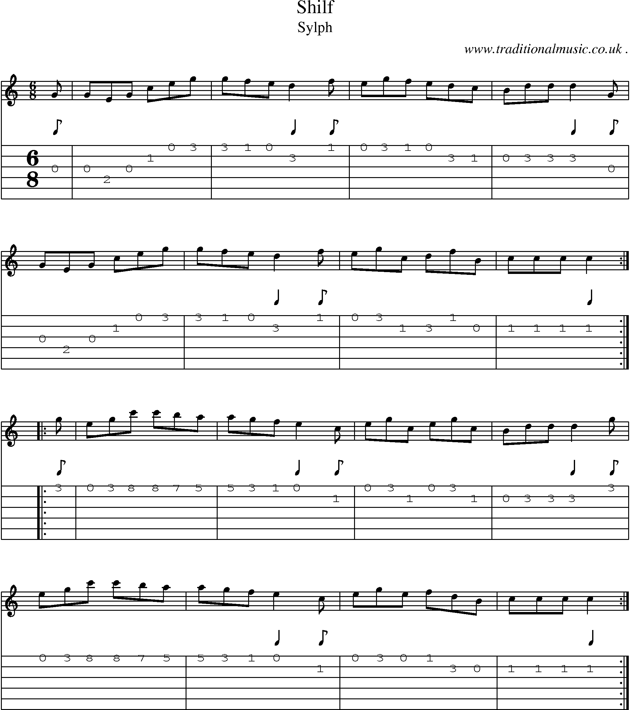 Sheet-Music and Guitar Tabs for Shilf