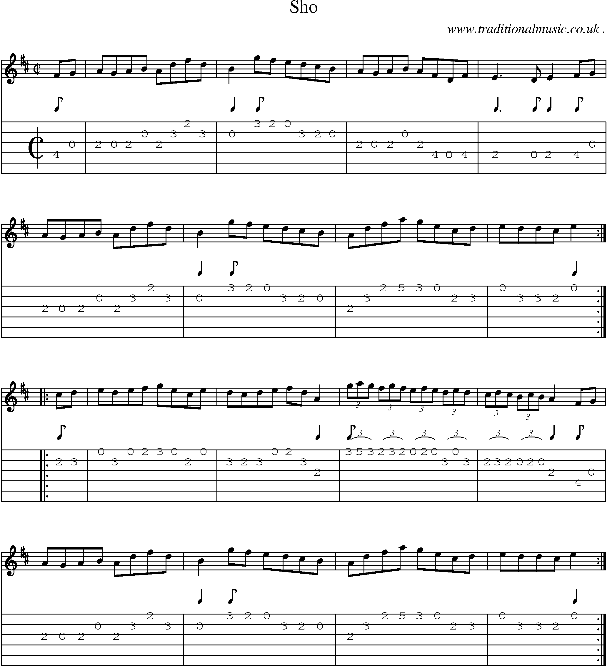 Sheet-Music and Guitar Tabs for Sho