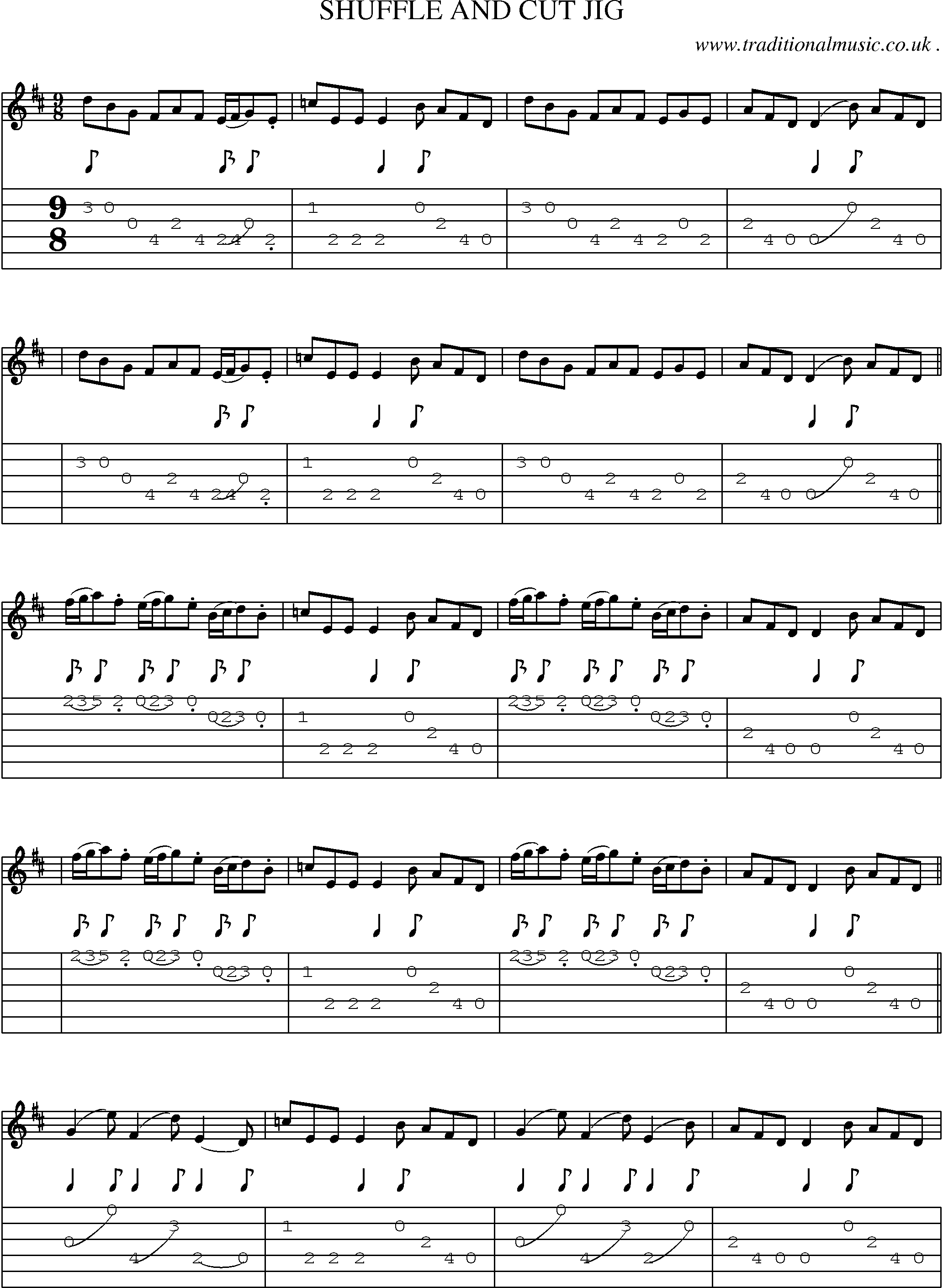 Sheet-Music and Guitar Tabs for Shuffle And Cut Jig