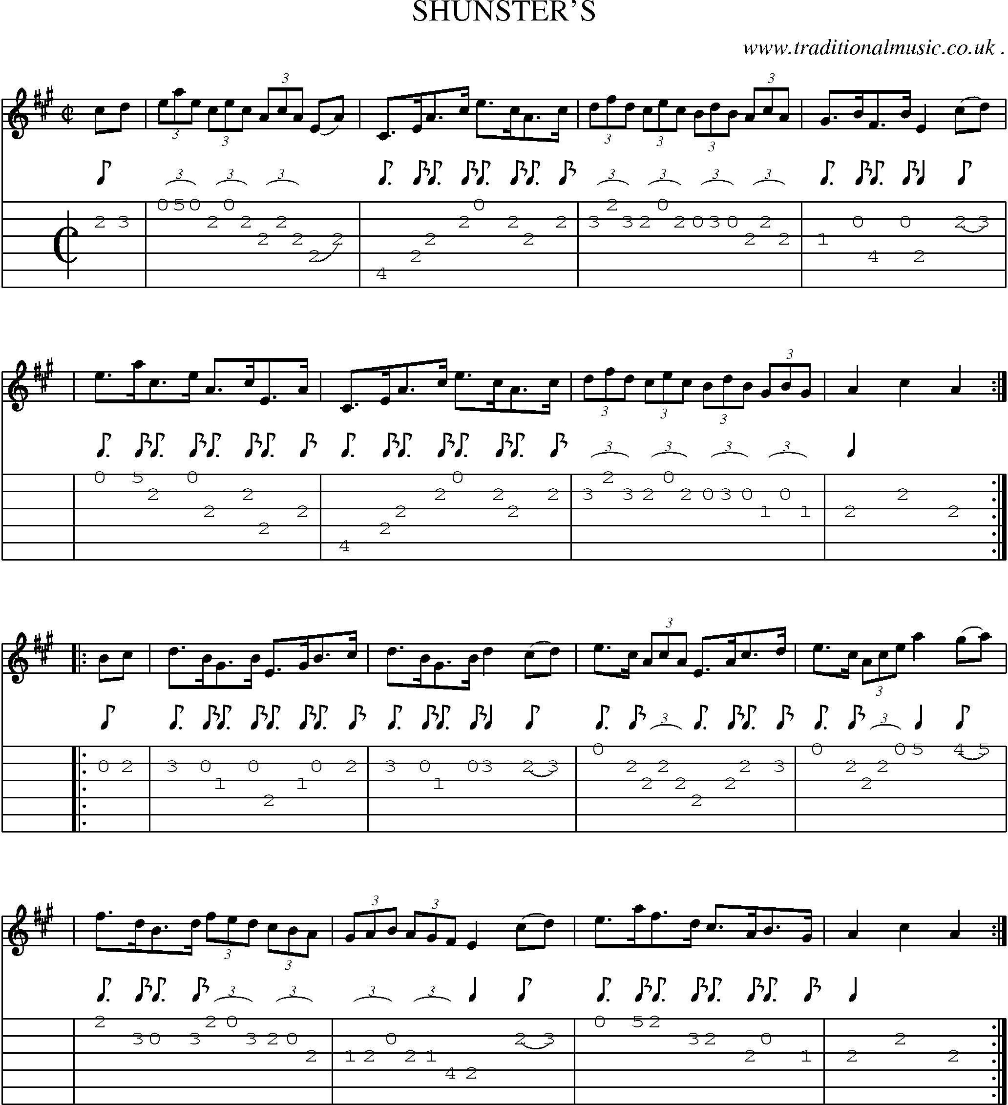 Sheet-Music and Guitar Tabs for Shunsters