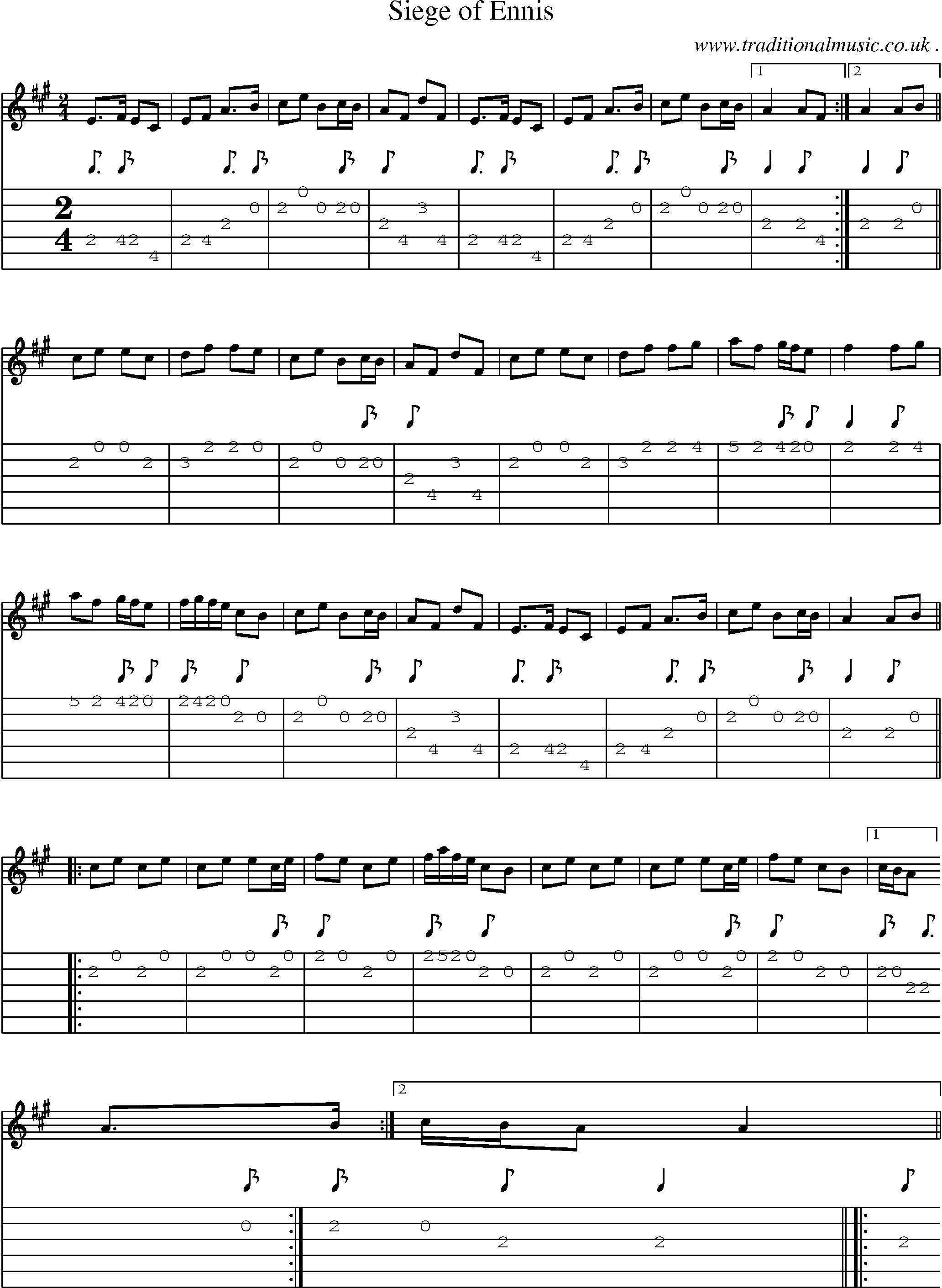 Sheet-Music and Guitar Tabs for Siege Of Ennis