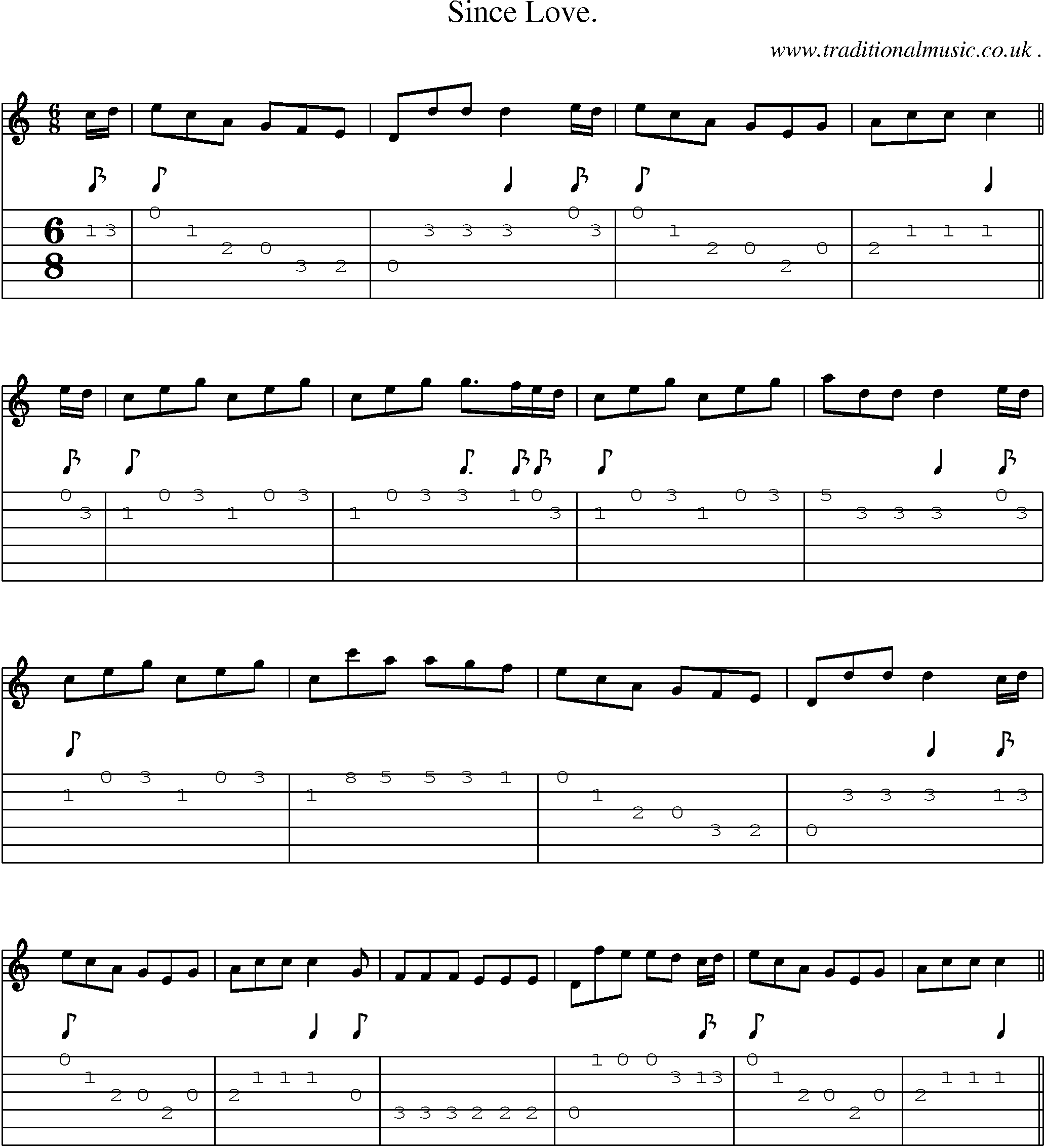Sheet-Music and Guitar Tabs for Since Love