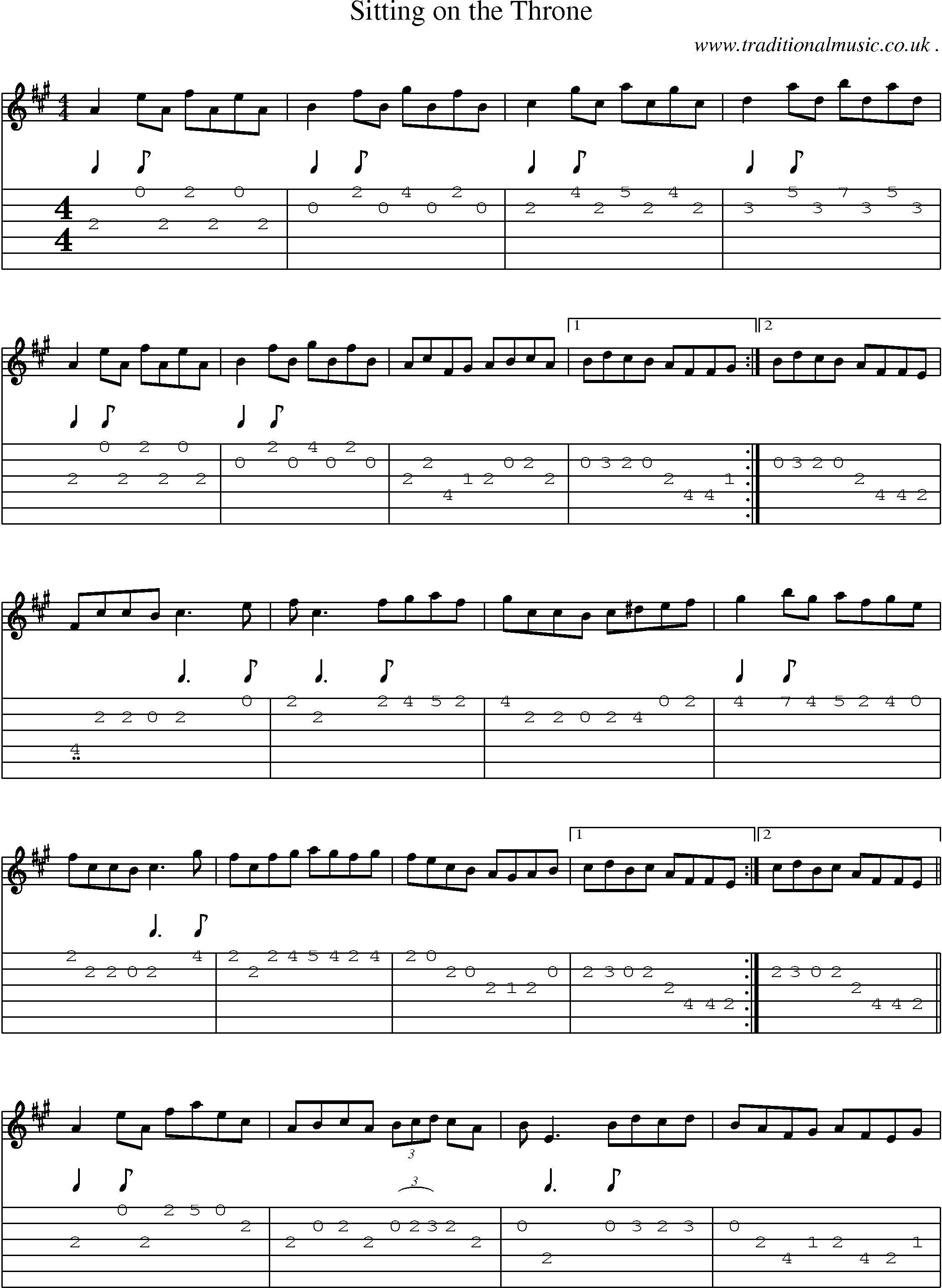 Sheet-Music and Guitar Tabs for Sitting On The Throne