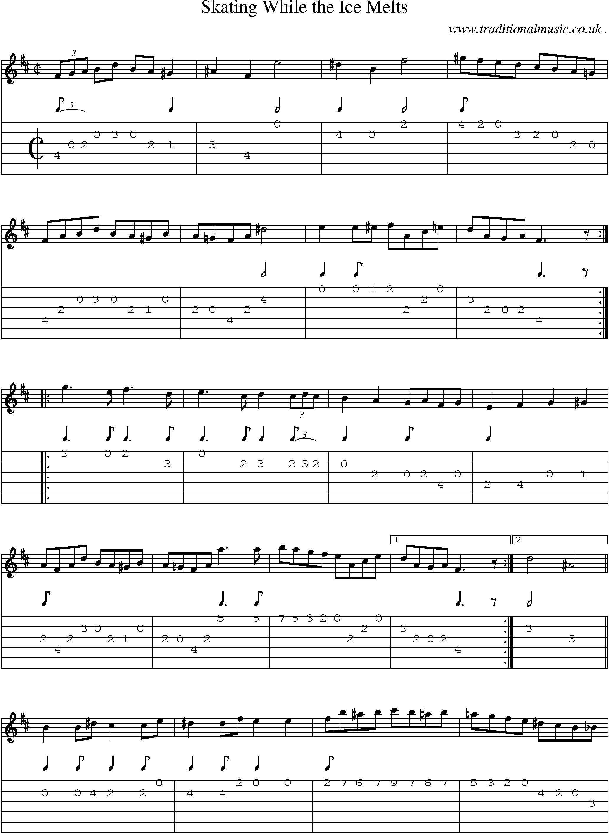 Sheet-Music and Guitar Tabs for Skating While The Ice Melts