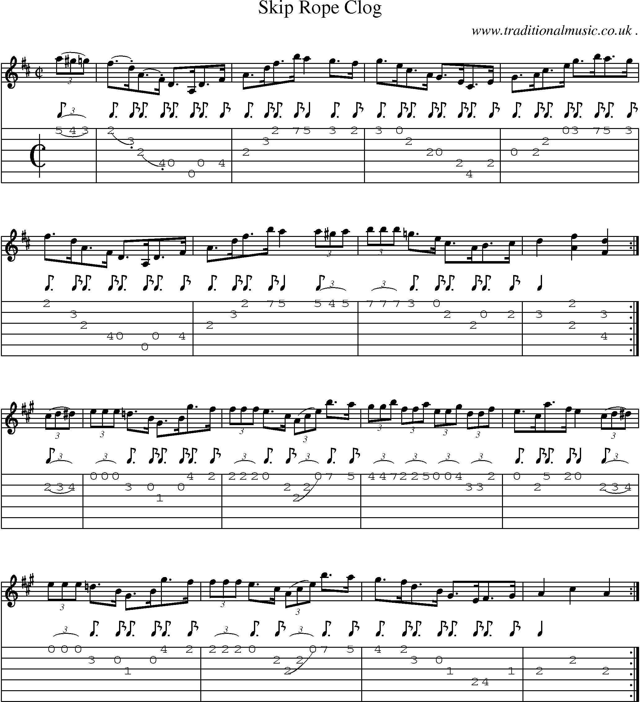 Sheet-Music and Guitar Tabs for Skip Rope Clog