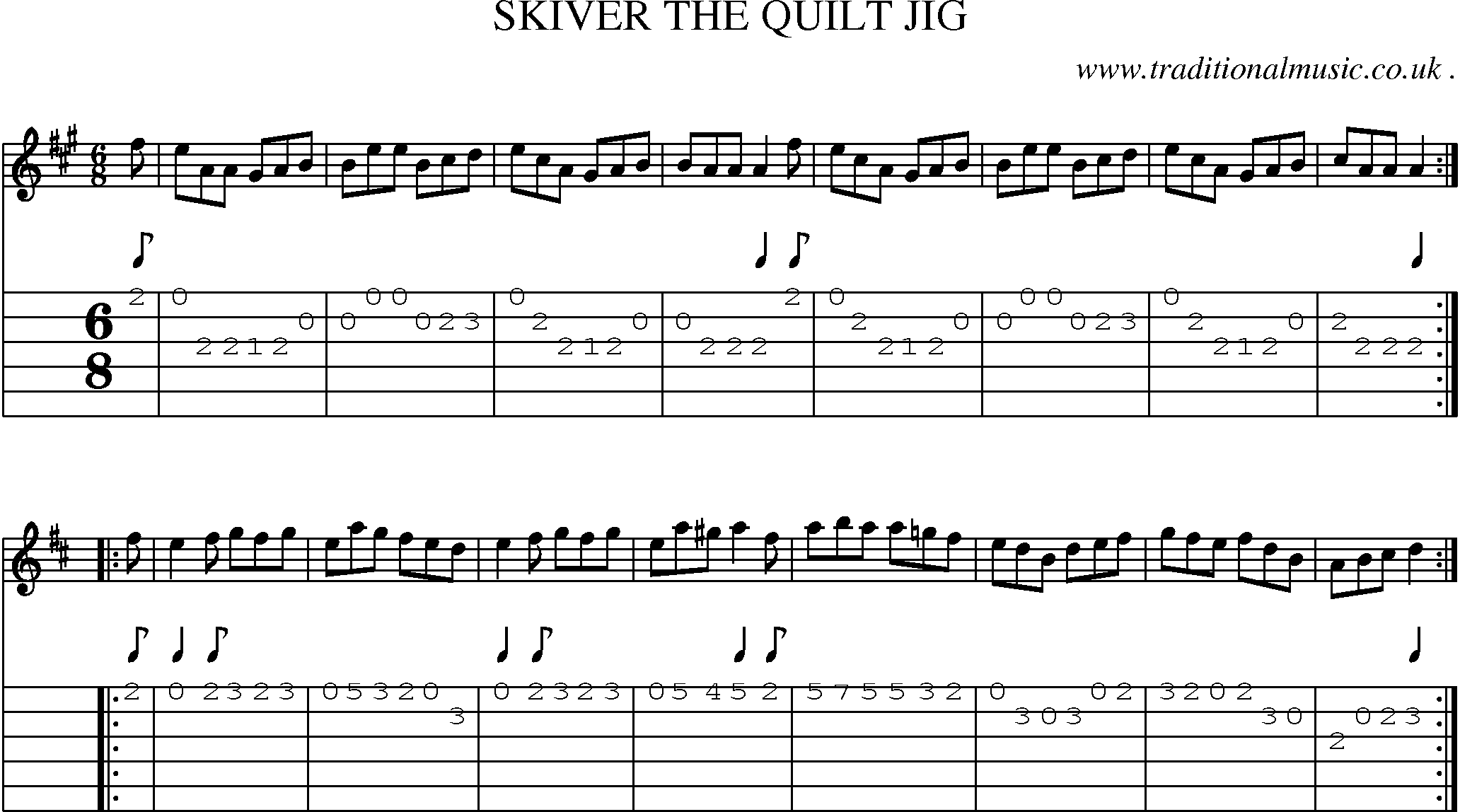 Sheet-Music and Guitar Tabs for Skiver The Quilt Jig