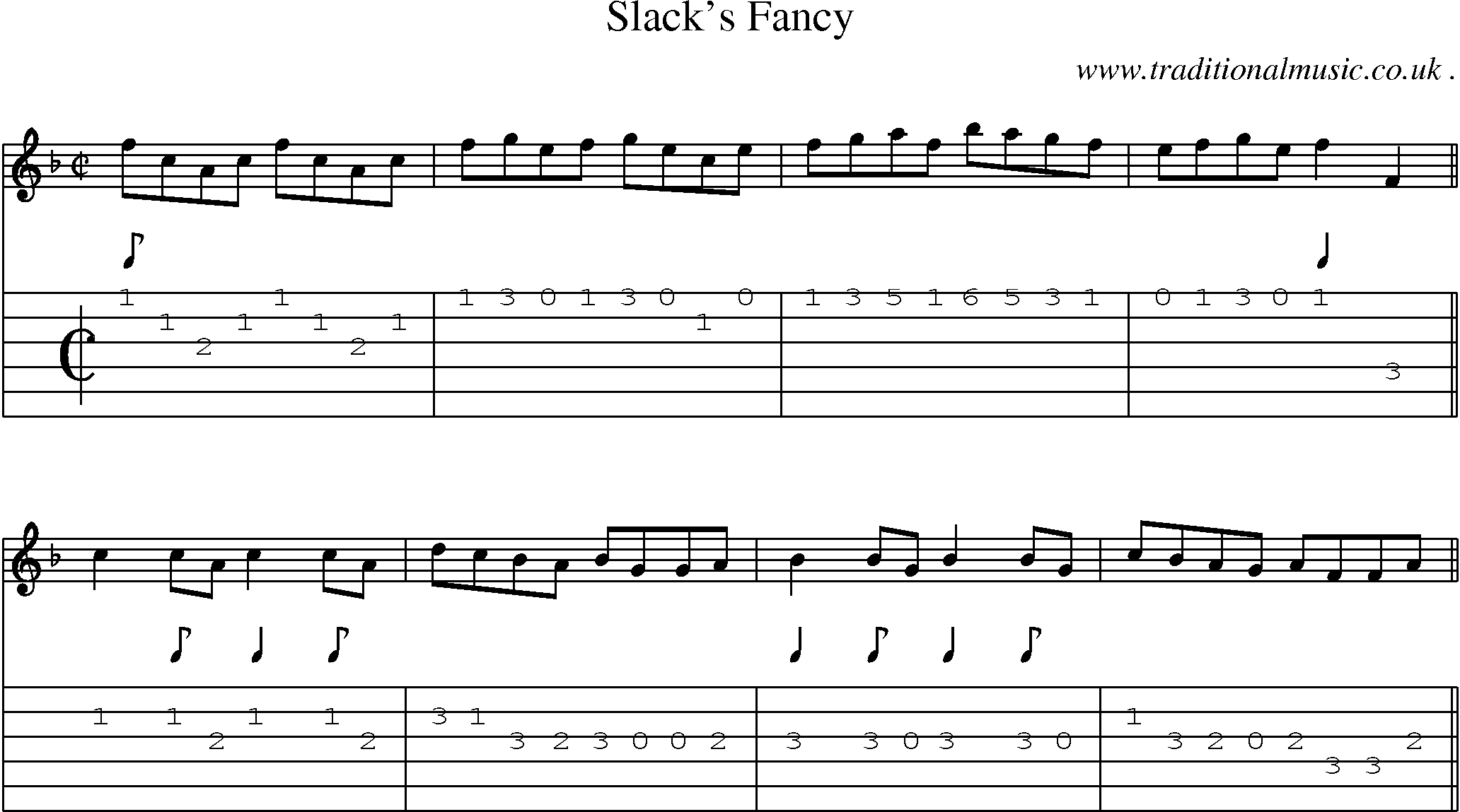 Sheet-Music and Guitar Tabs for Slacks Fancy