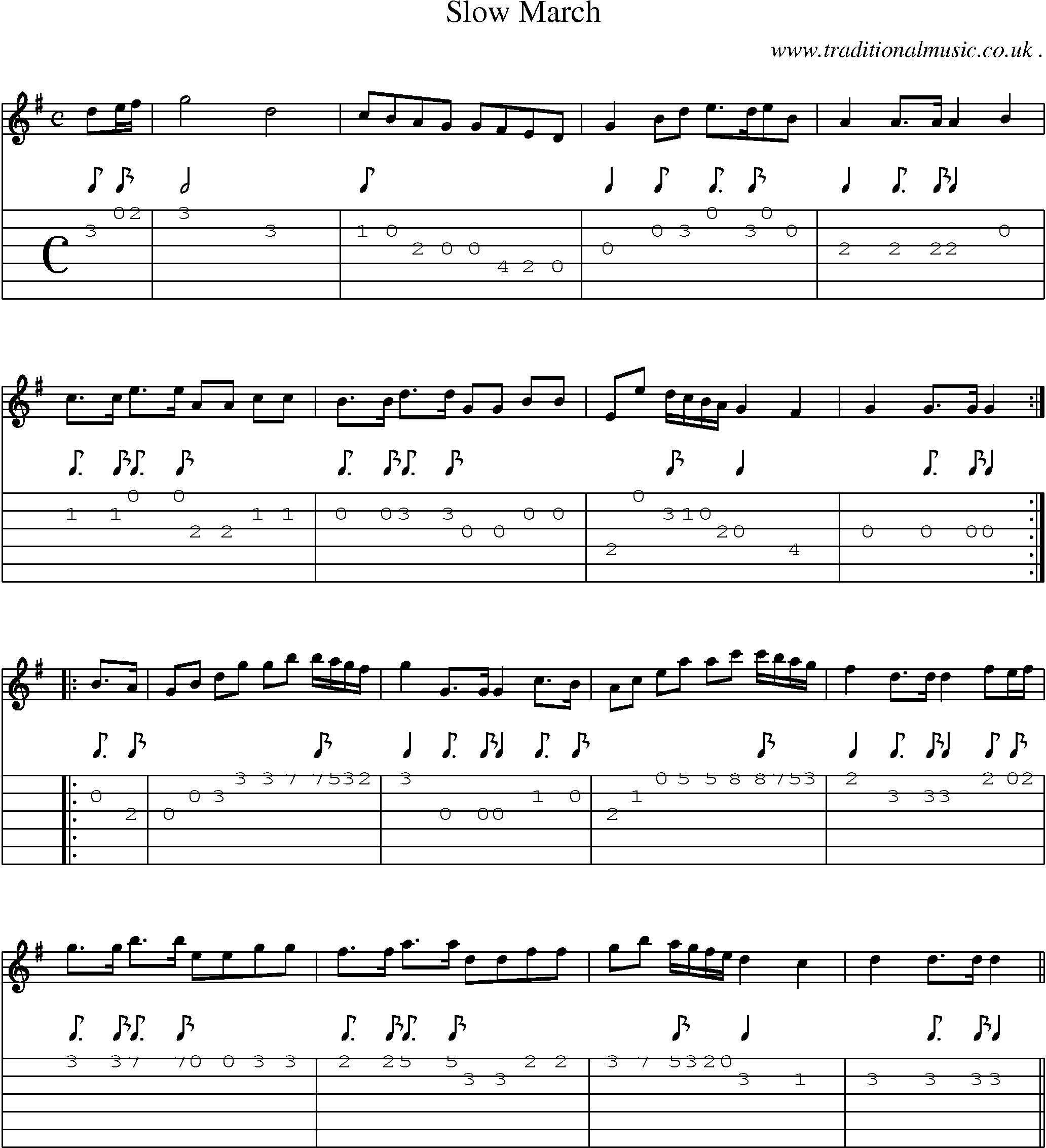 Sheet-Music and Guitar Tabs for Slow March