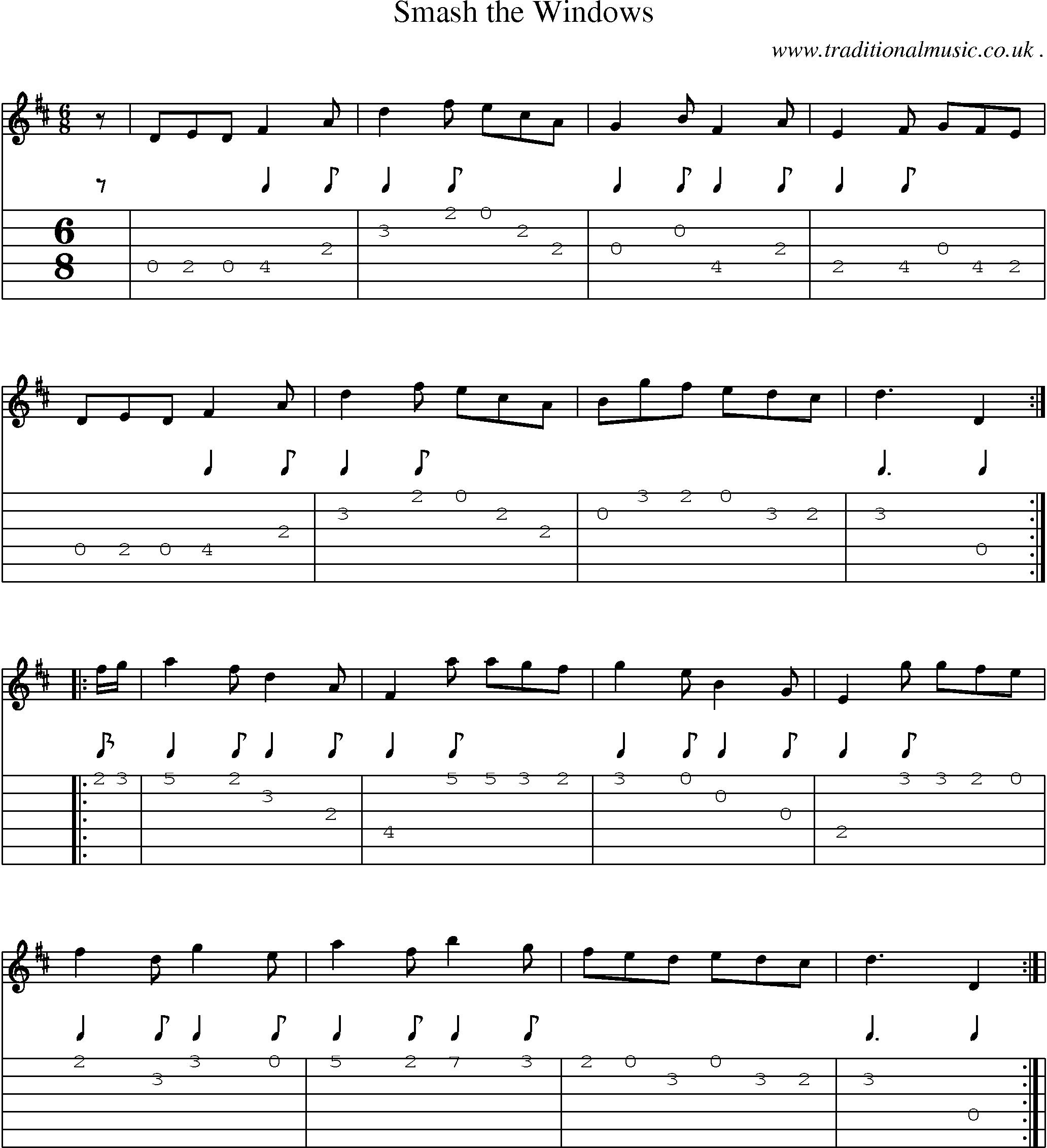 Sheet-Music and Guitar Tabs for Smash The Windows