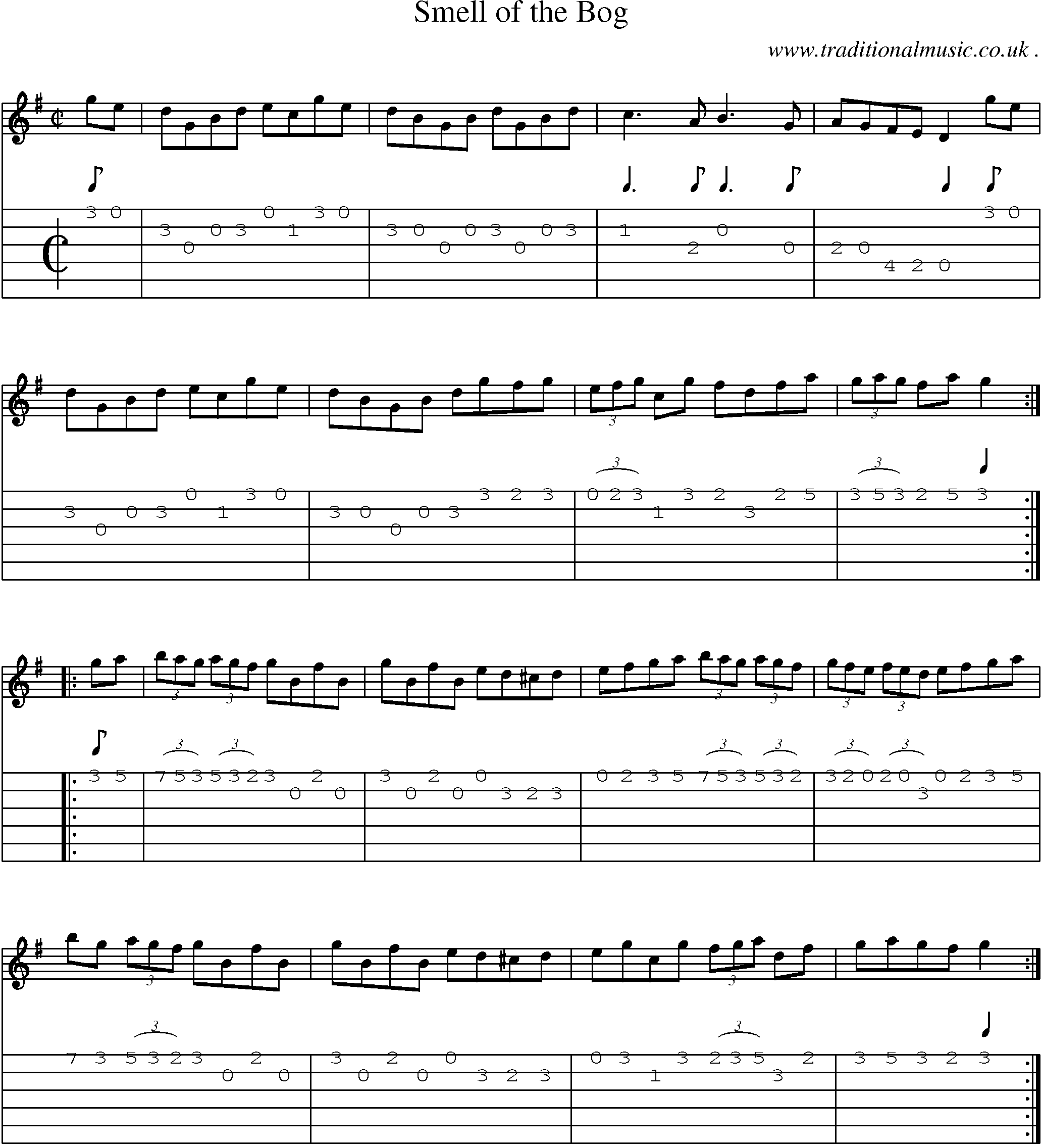 Sheet-Music and Guitar Tabs for Smell Of The Bog