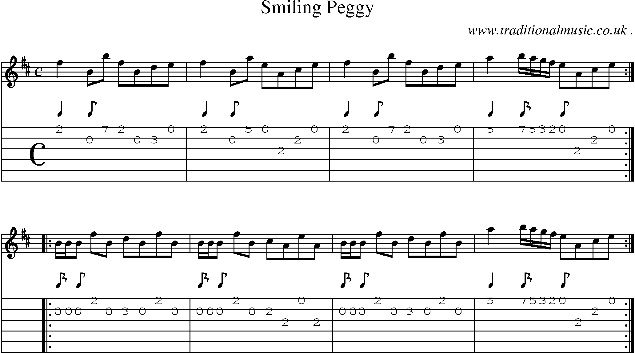 Sheet-Music and Guitar Tabs for Smiling Peggy