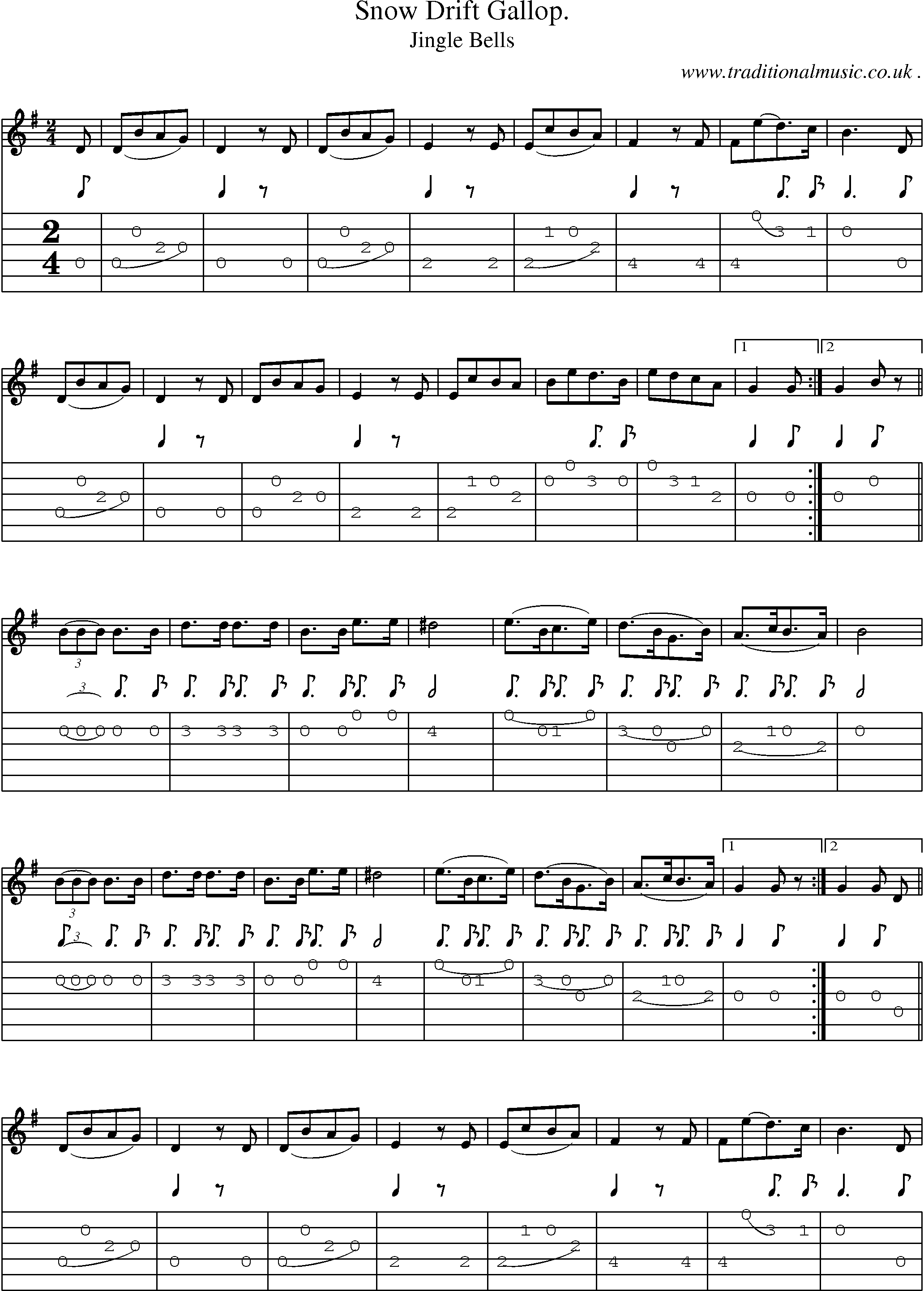 Sheet-Music and Guitar Tabs for Snow Drift Gallop