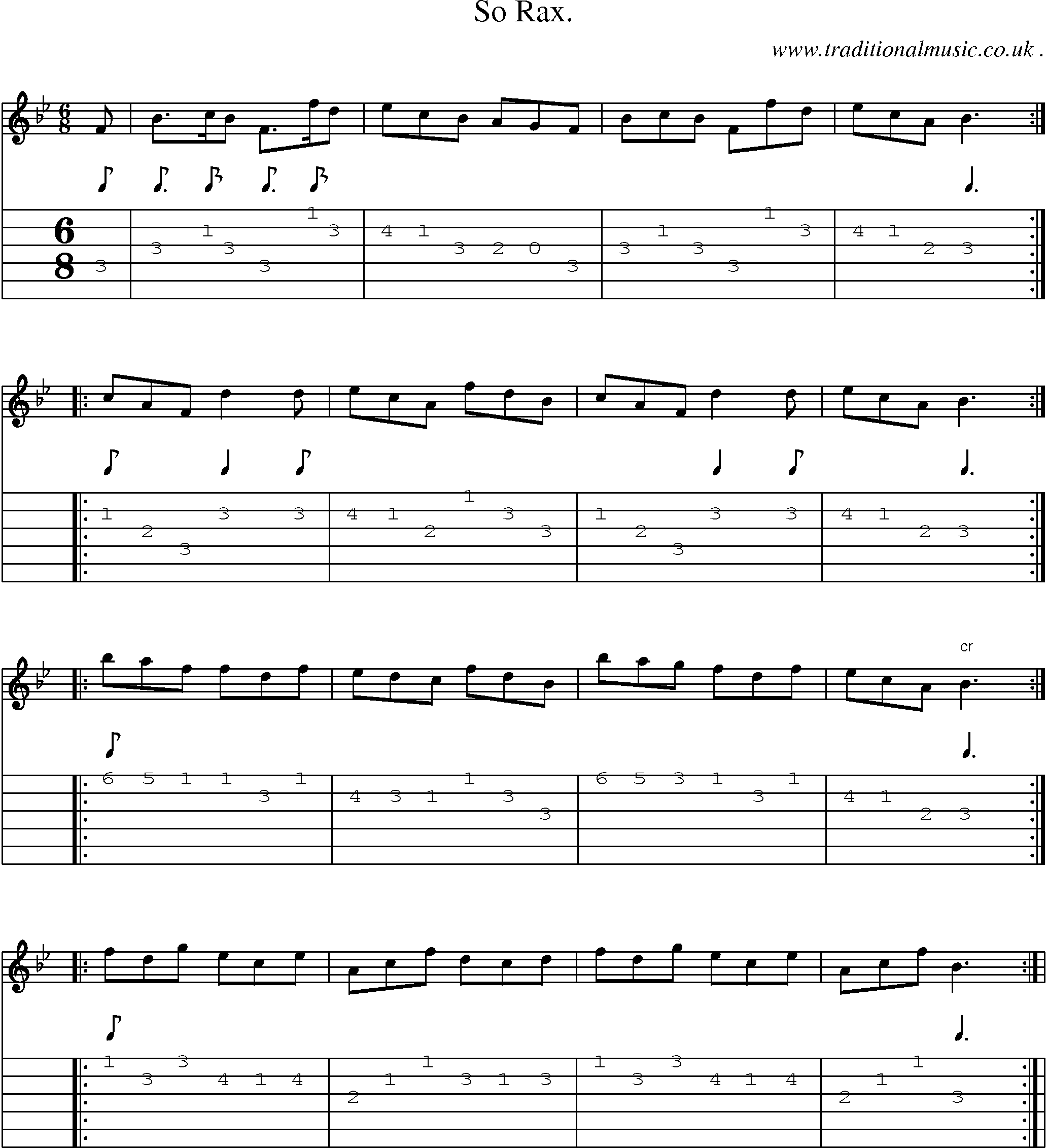 Sheet-Music and Guitar Tabs for So Rax