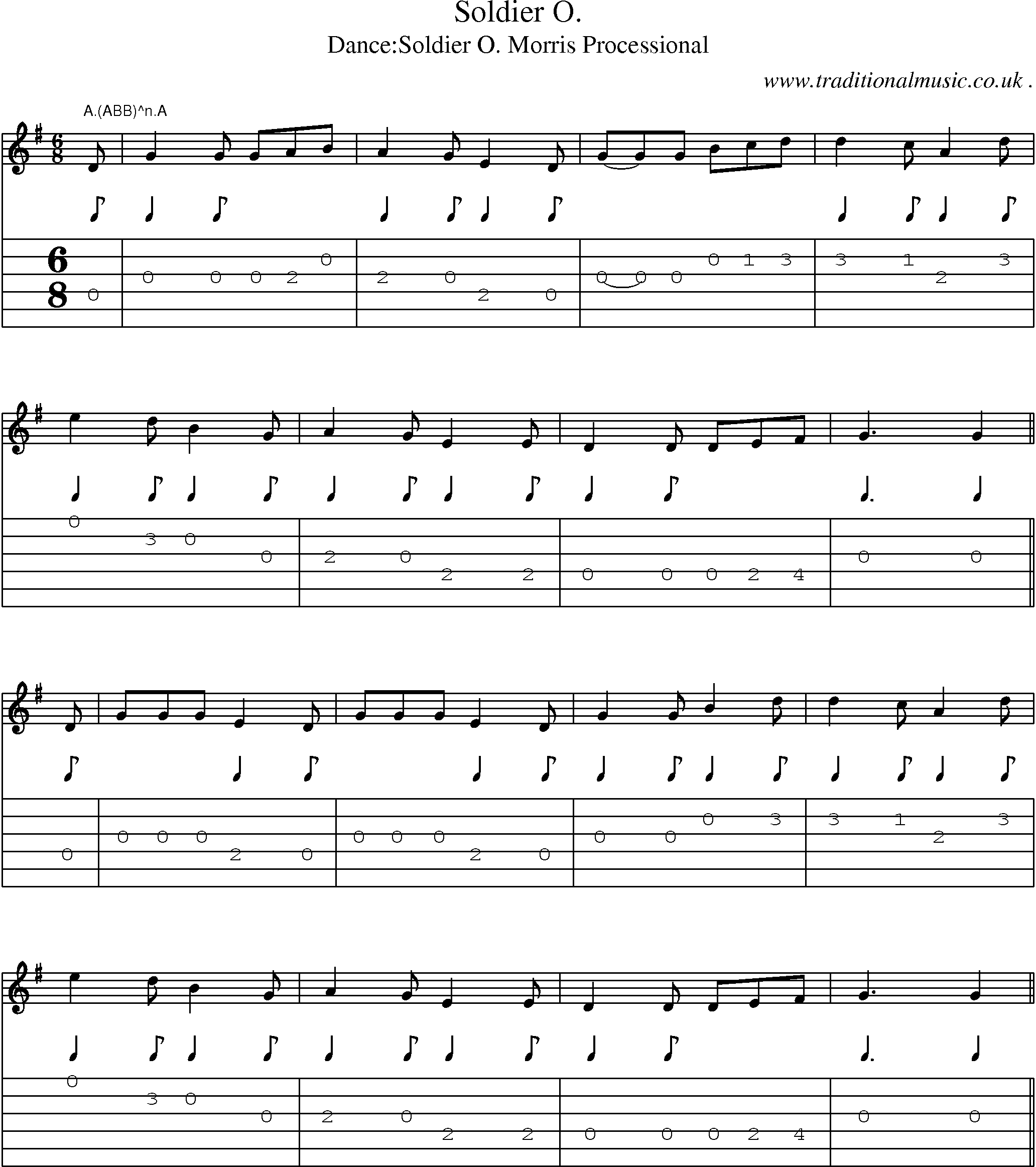 Sheet-Music and Guitar Tabs for Soldier O