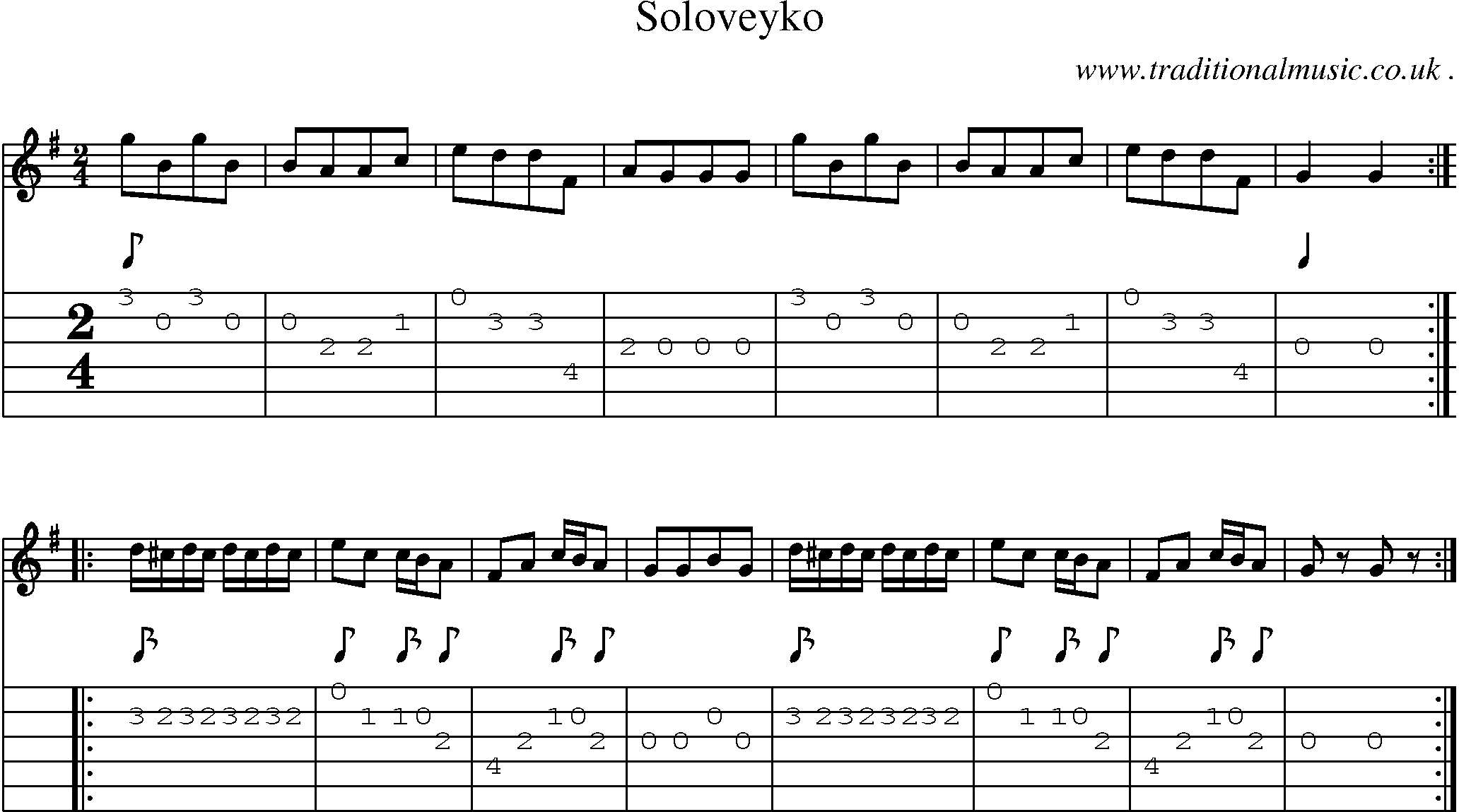 Sheet-Music and Guitar Tabs for Soloveyko