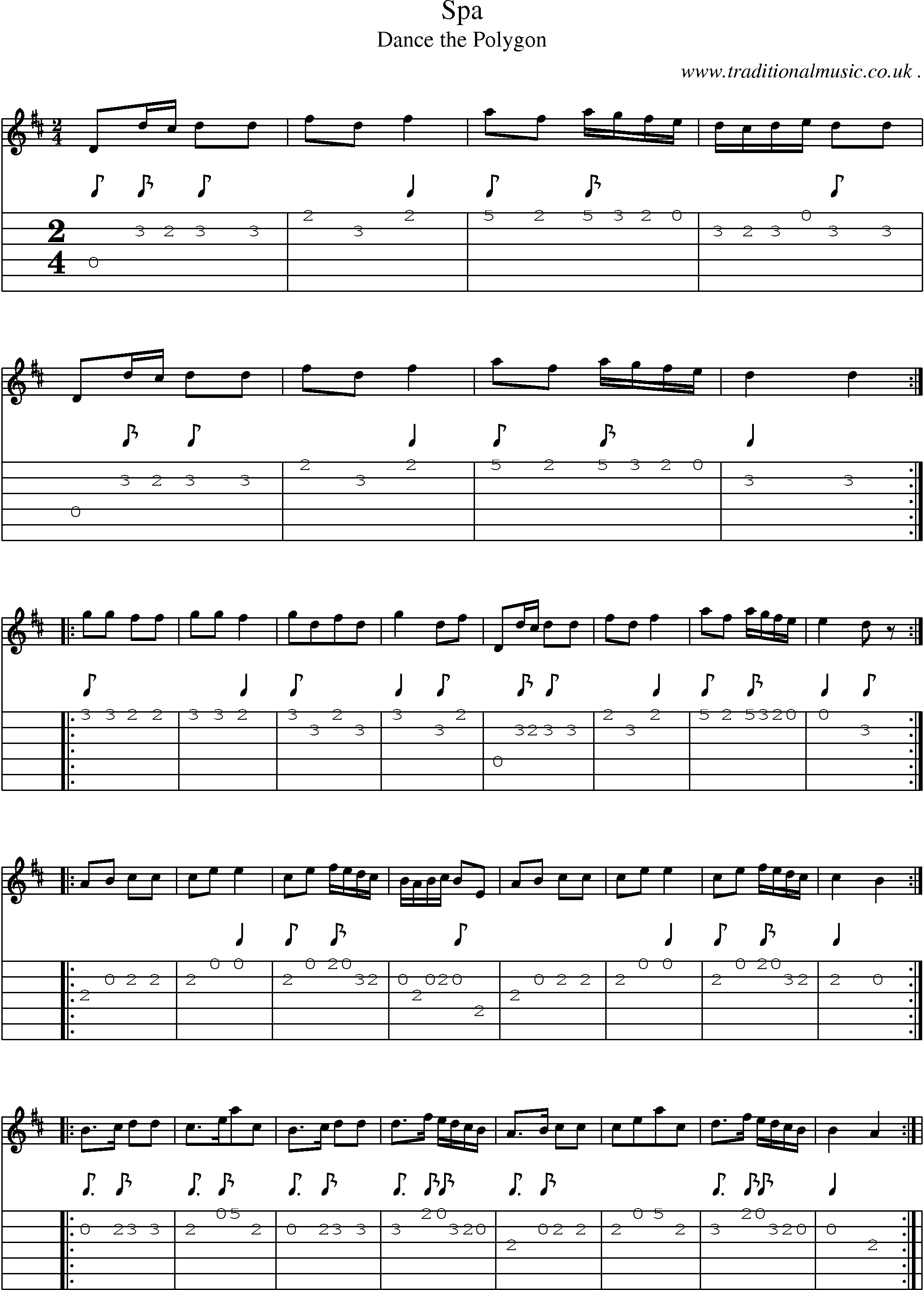 Sheet-Music and Guitar Tabs for Spa