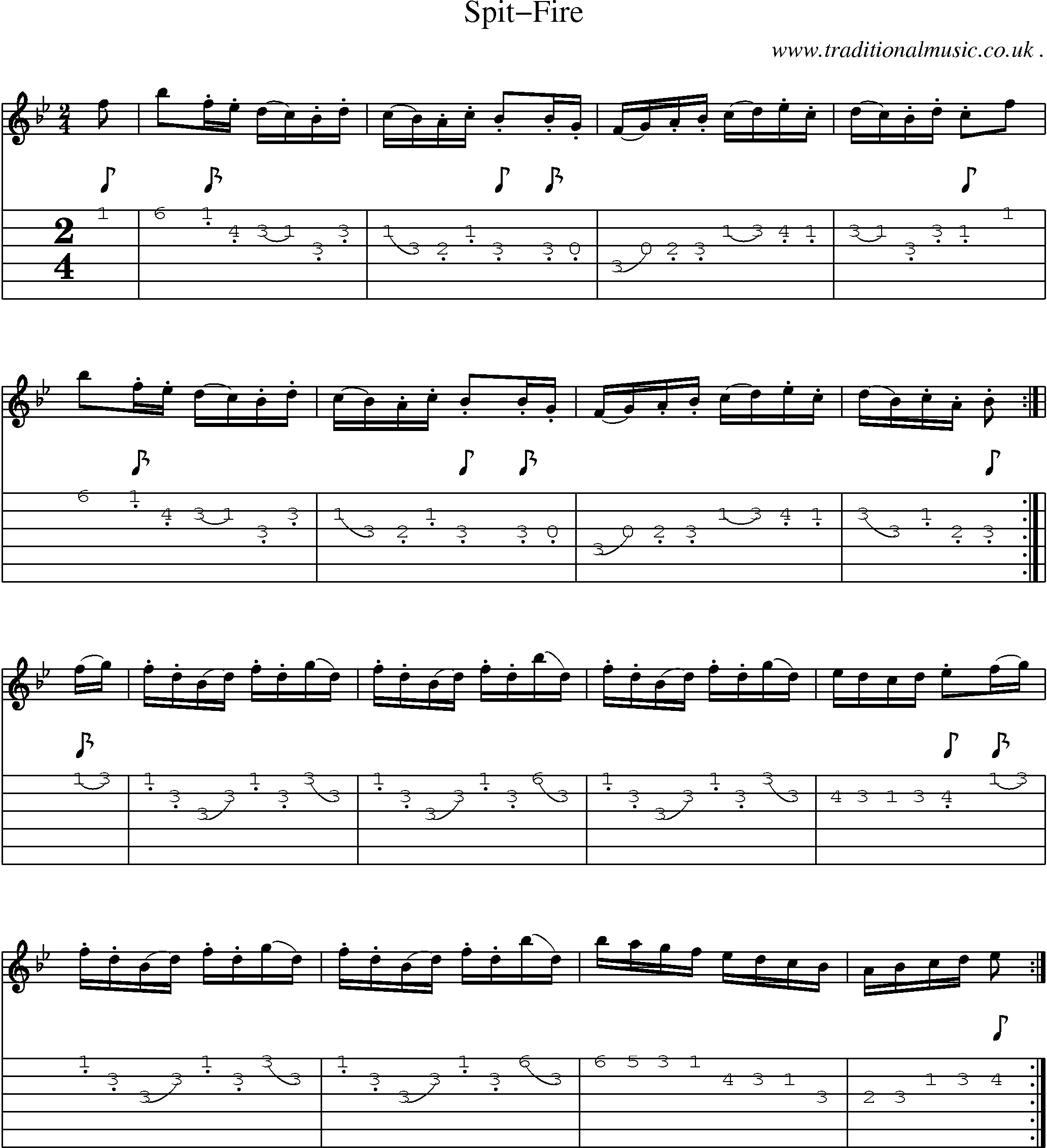 Sheet-Music and Guitar Tabs for Spit-fire
