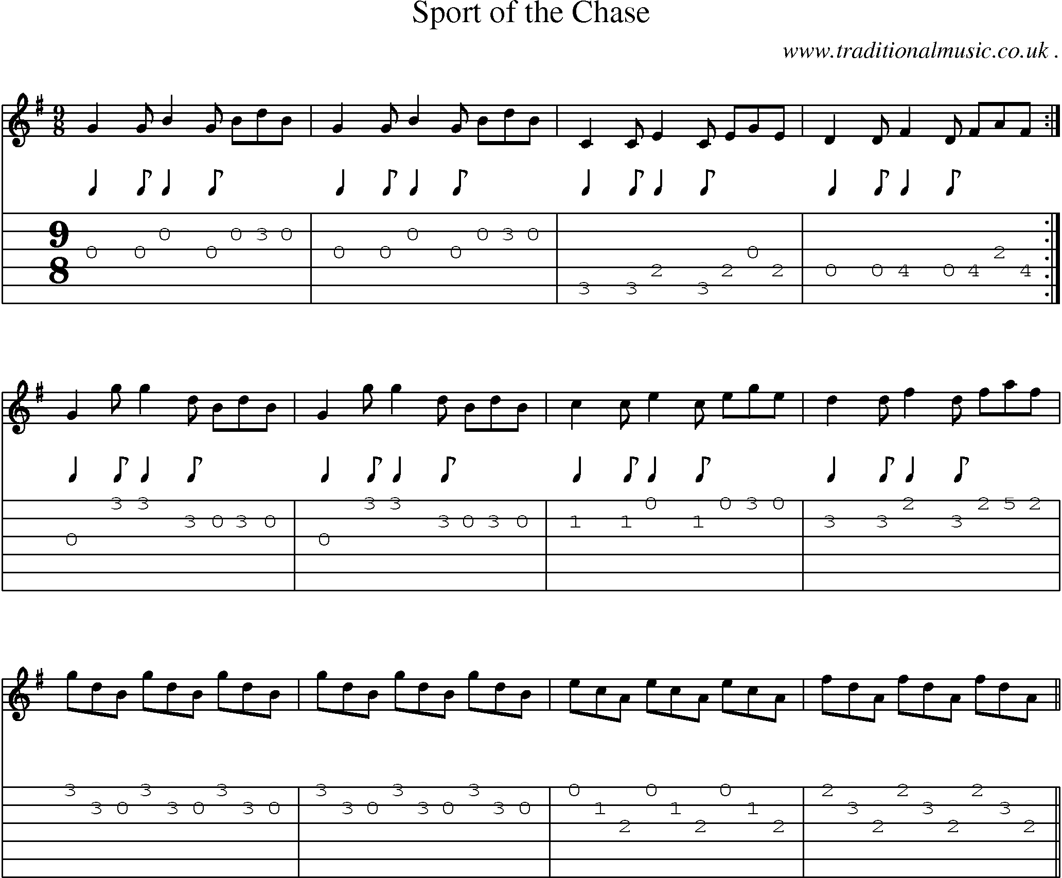 Sheet-Music and Guitar Tabs for Sport Of The Chase
