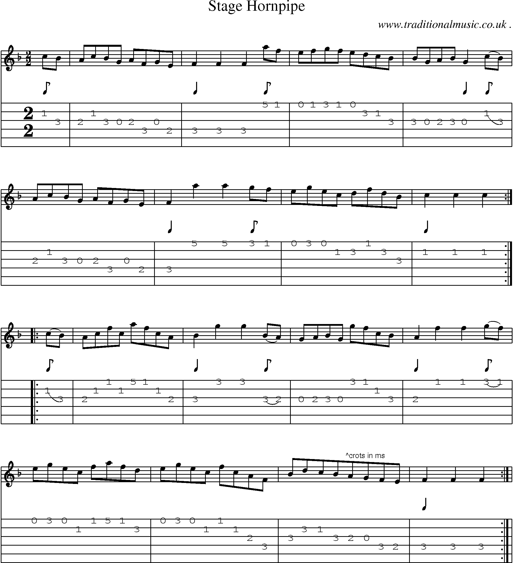 Sheet-Music and Guitar Tabs for Stage Hornpipe