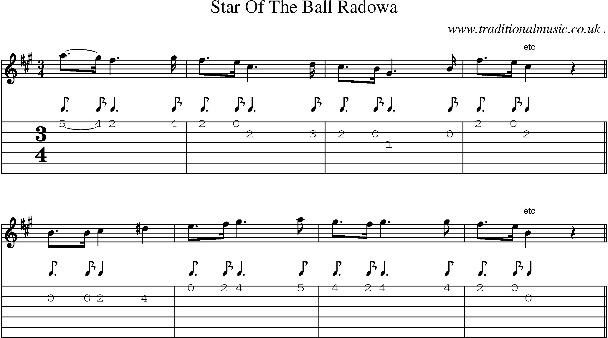 Sheet-Music and Guitar Tabs for Star Of The Ball Radowa