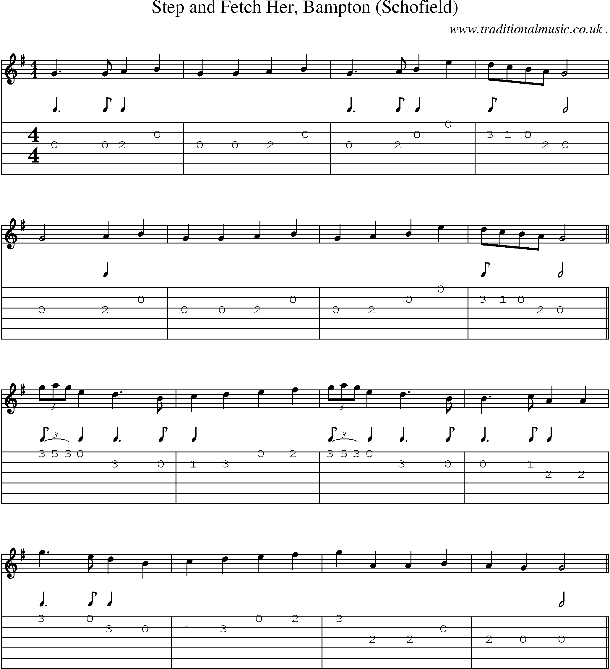 Sheet-Music and Guitar Tabs for Step And Fetch Her Bampton (schofield)
