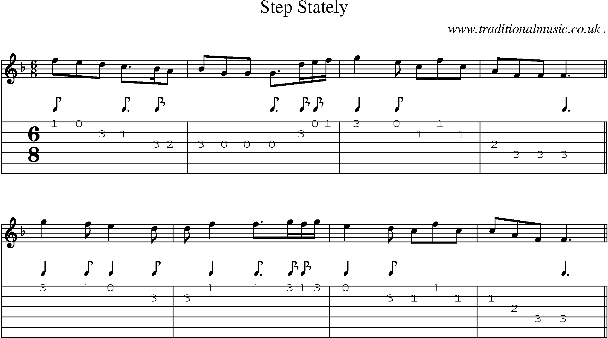 Sheet-Music and Guitar Tabs for Step Stately