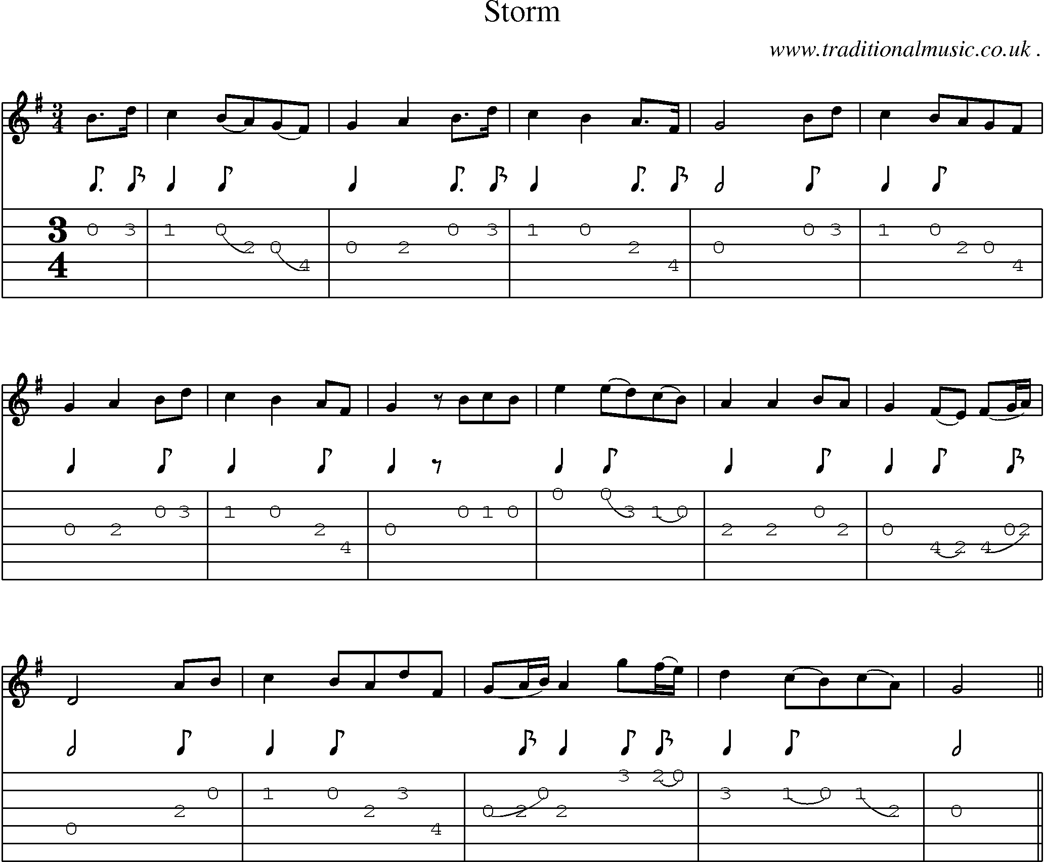 Sheet-Music and Guitar Tabs for Storm