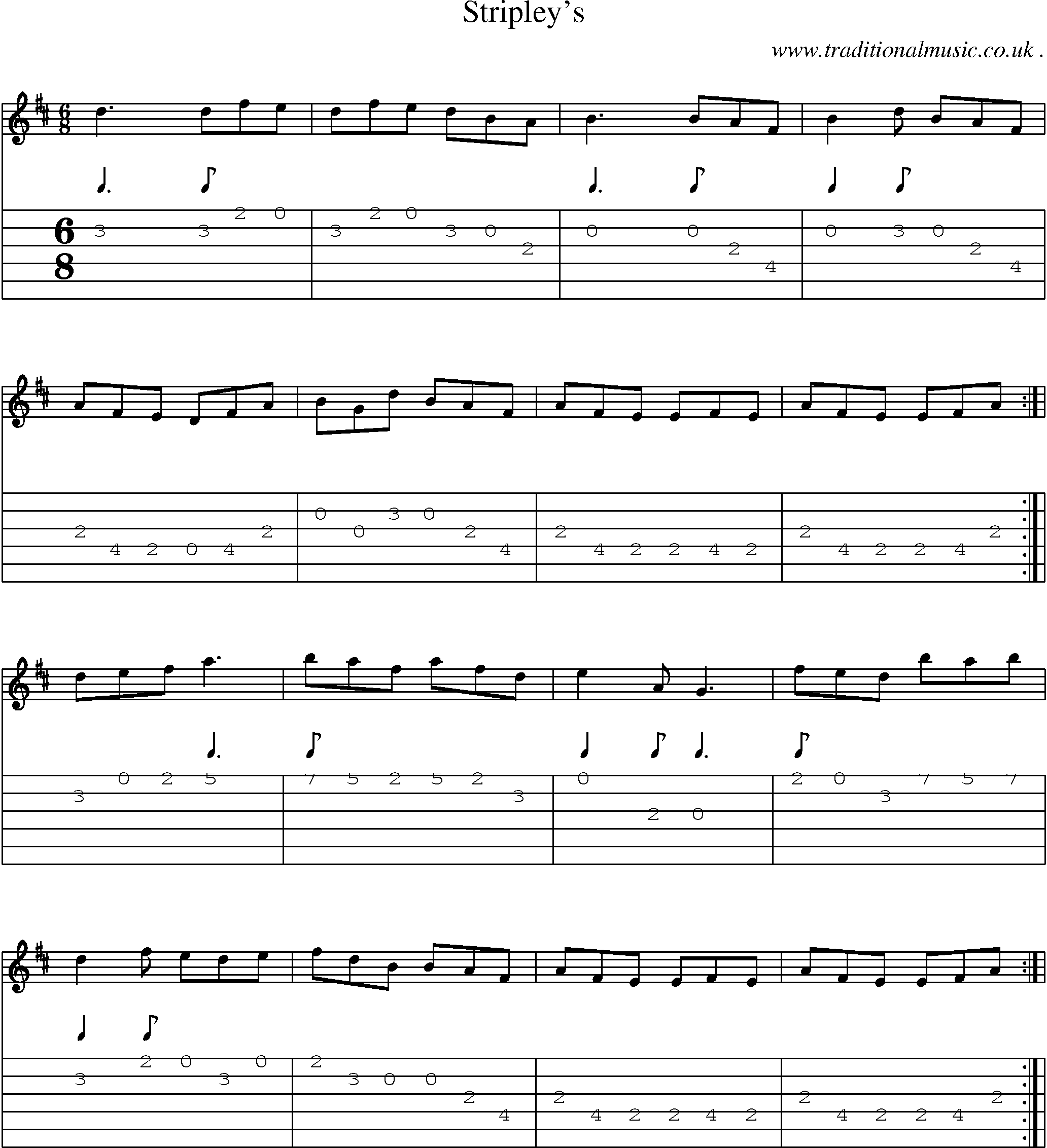 Sheet-Music and Guitar Tabs for Stripleys