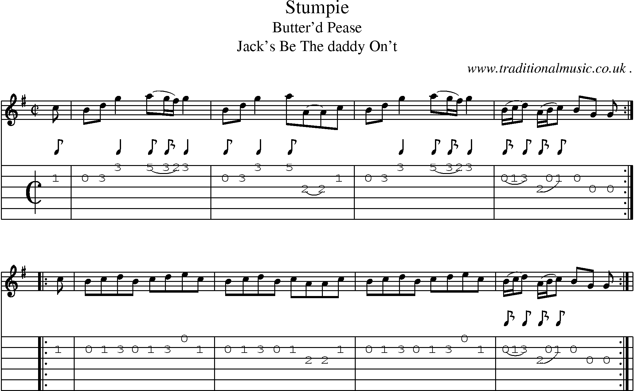 Sheet-Music and Guitar Tabs for Stumpie