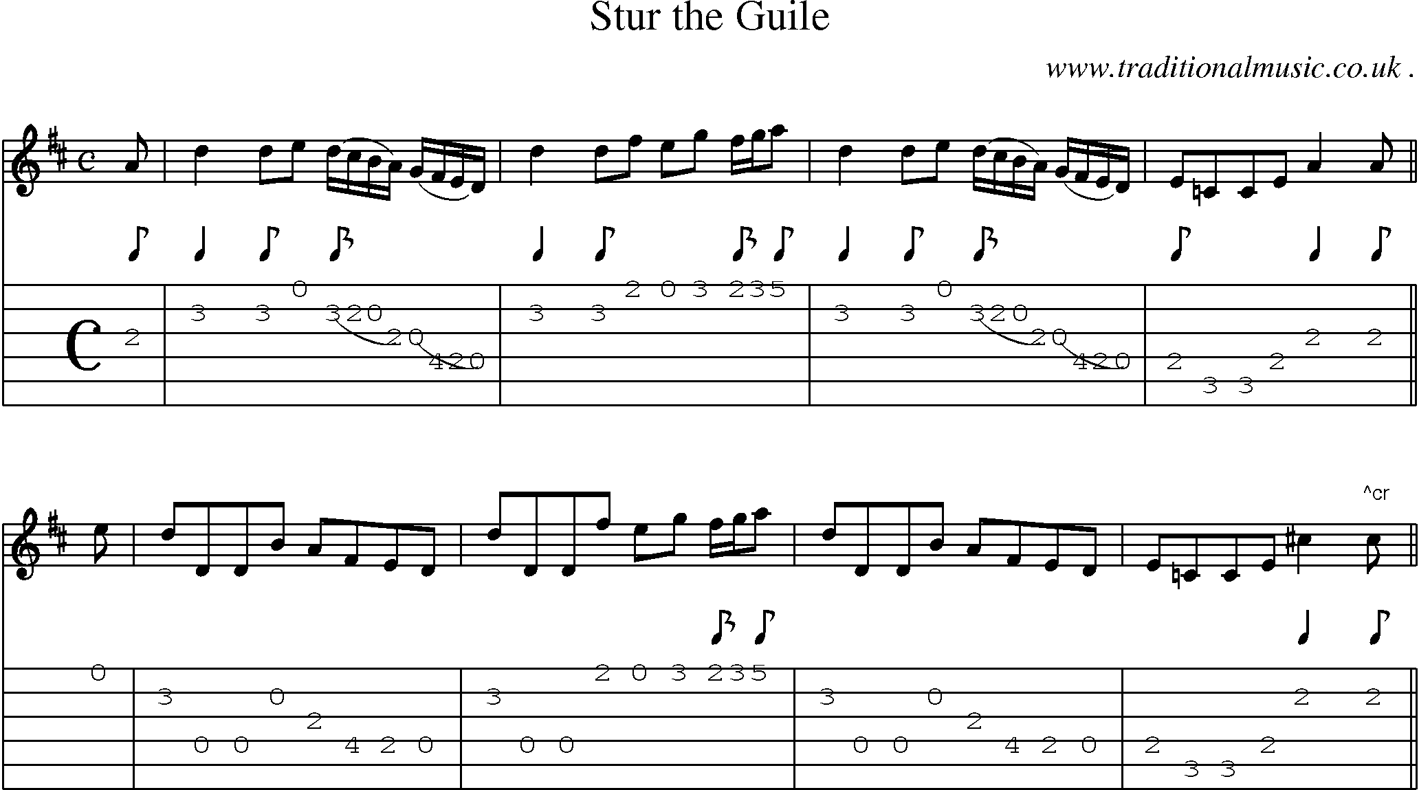 Sheet-Music and Guitar Tabs for Stur The Guile