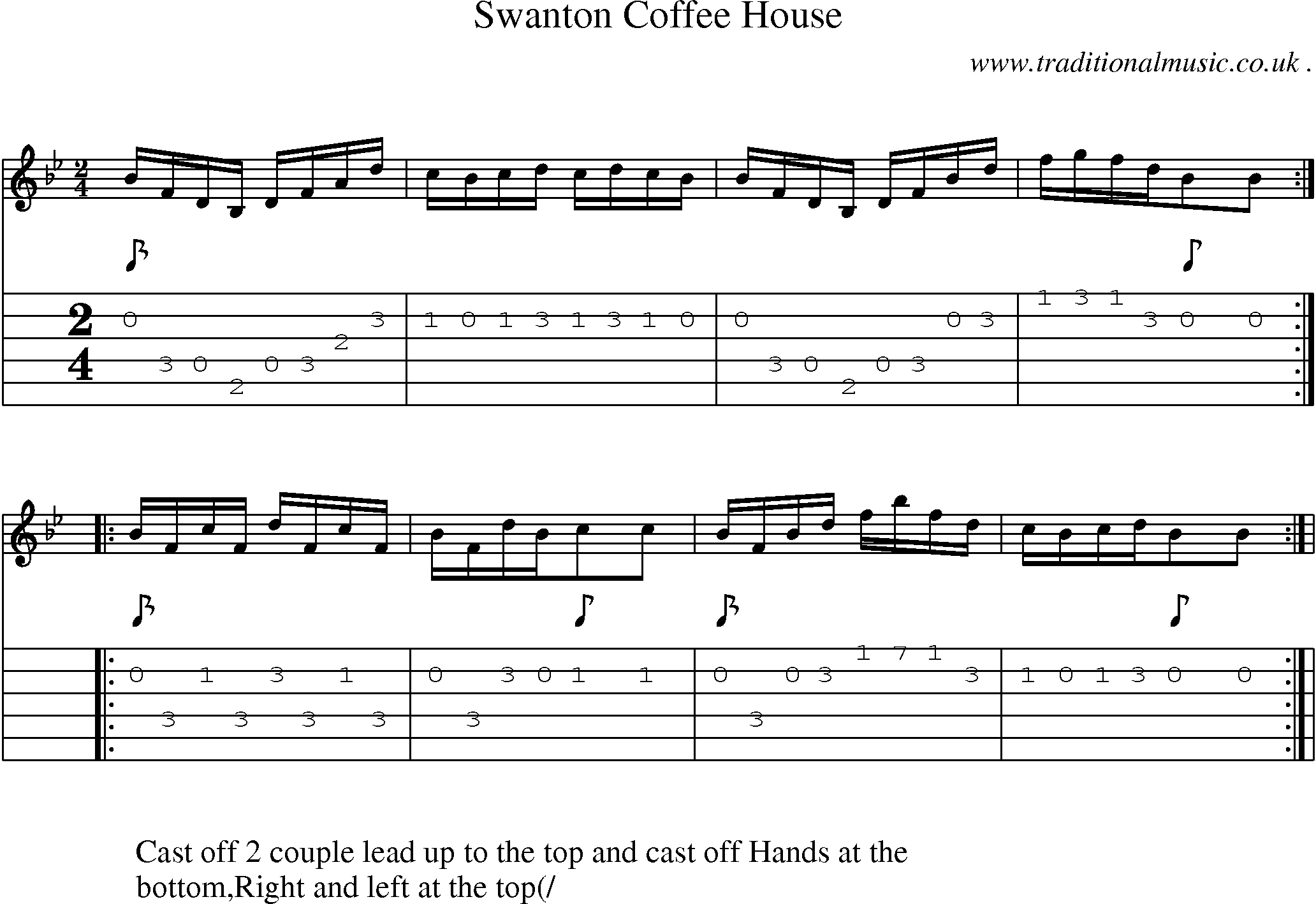Sheet-Music and Guitar Tabs for Swanton Coffee House
