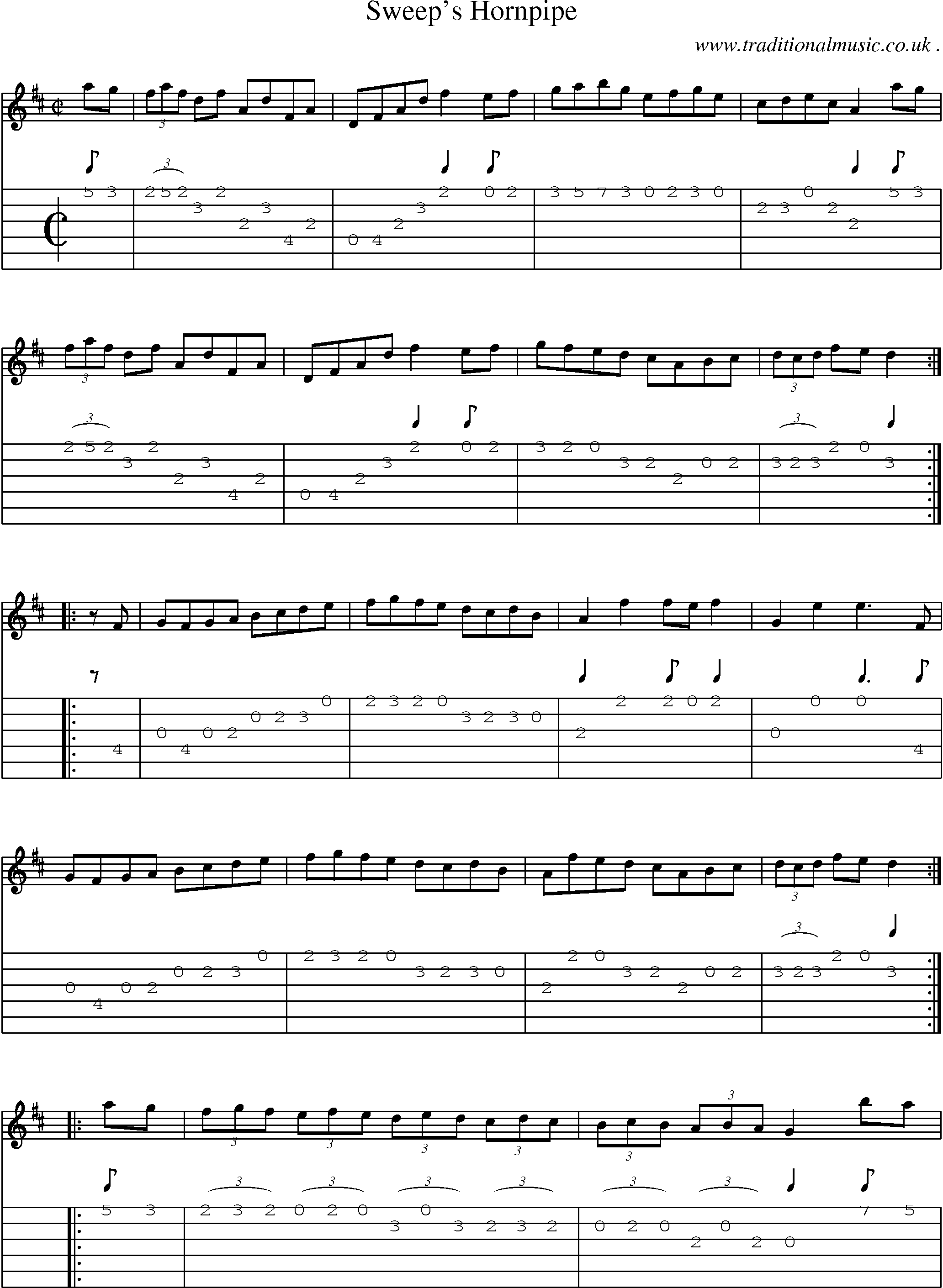 Sheet-Music and Guitar Tabs for Sweep Hornpipe