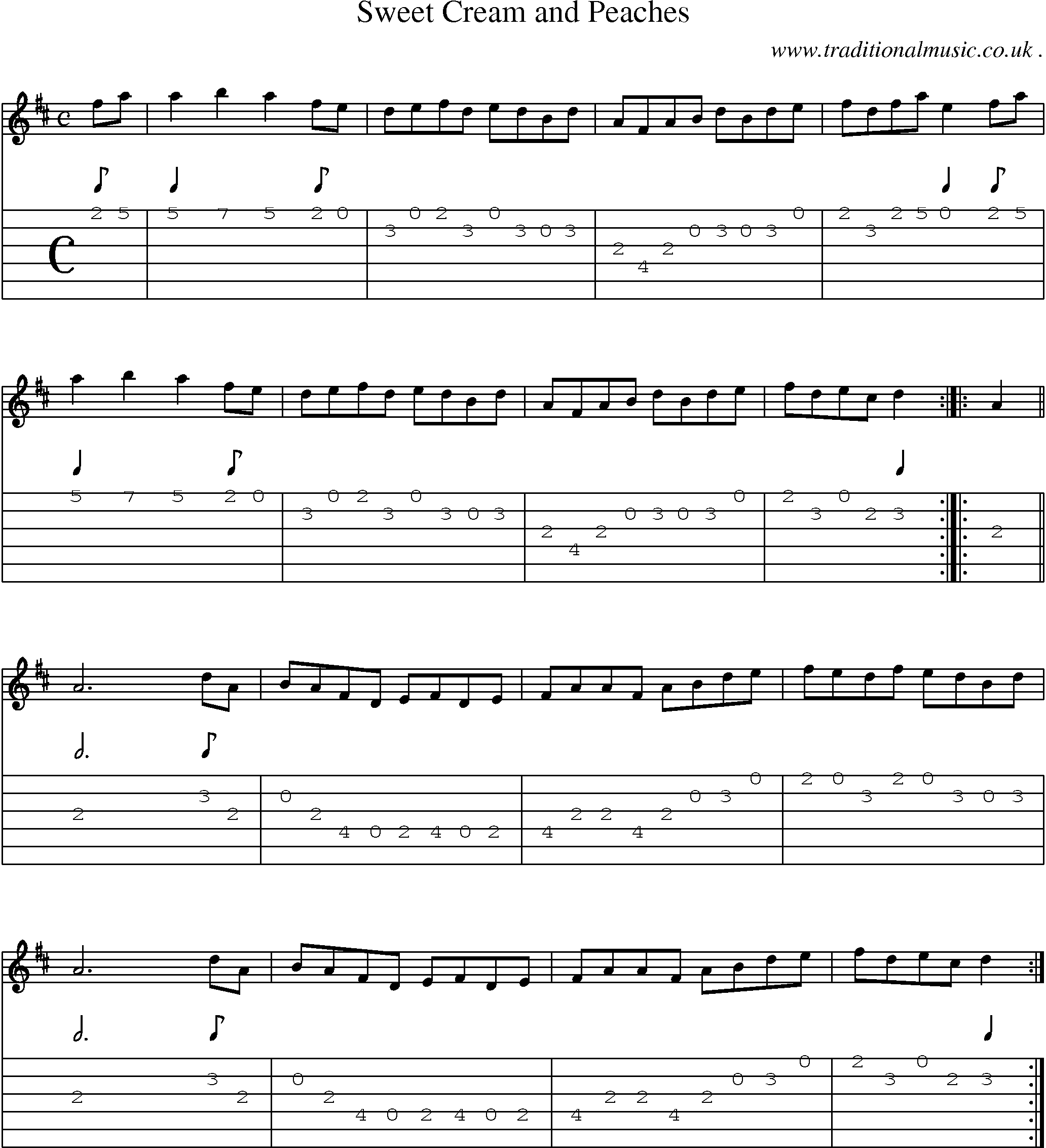 Sheet-Music and Guitar Tabs for Sweet Cream And Peaches