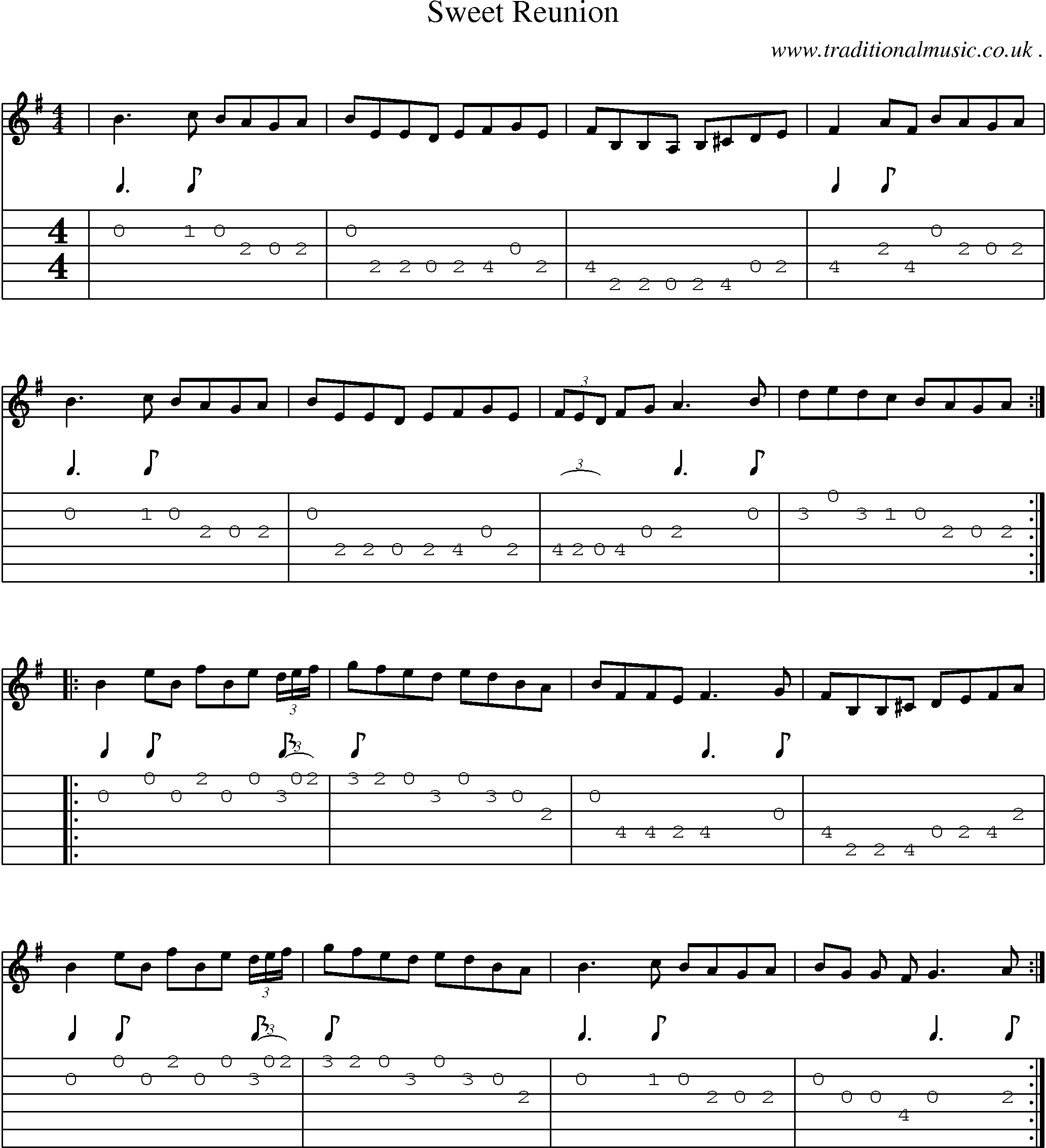 Sheet-Music and Guitar Tabs for Sweet Reunion