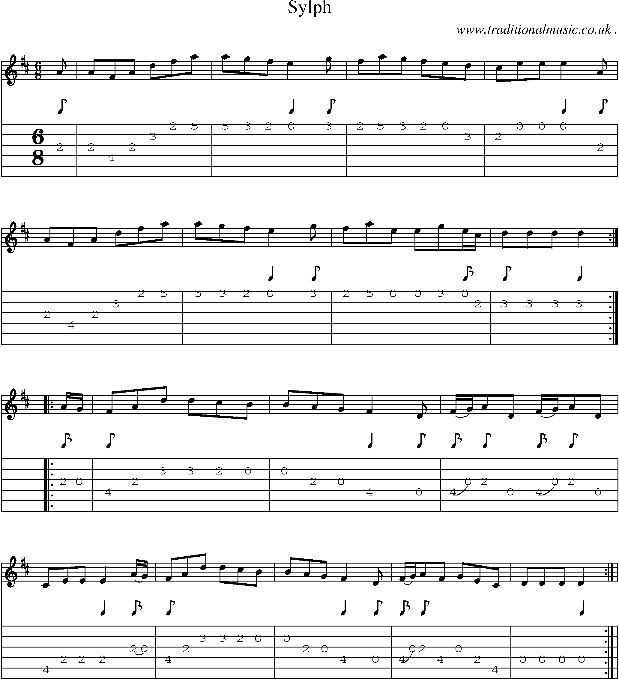 Sheet-Music and Guitar Tabs for Sylph