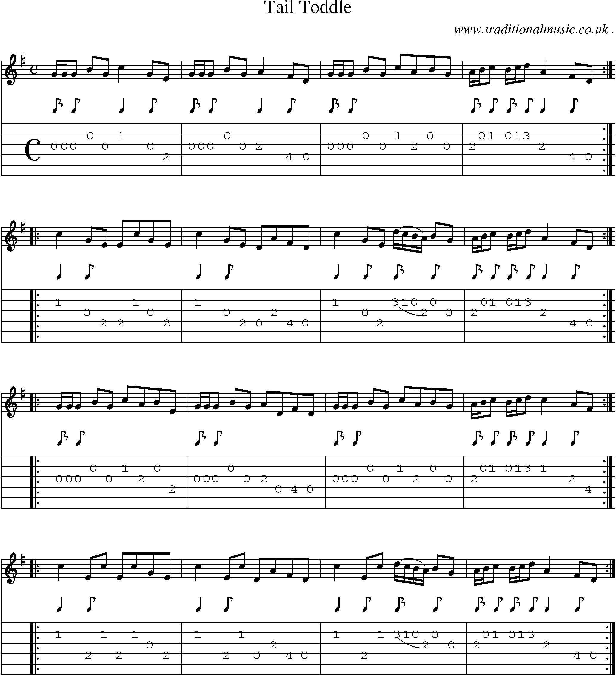 Sheet-Music and Guitar Tabs for Tail Toddle