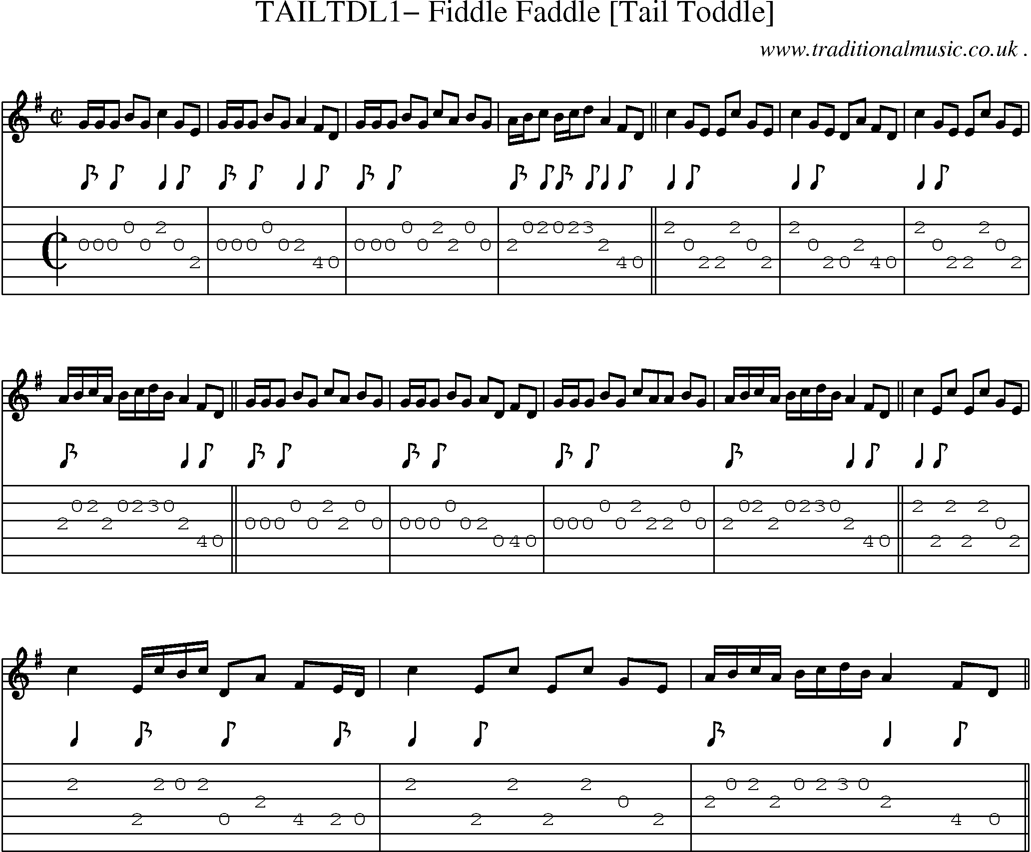Sheet-Music and Guitar Tabs for Tailtdl1 Fiddle Faddle