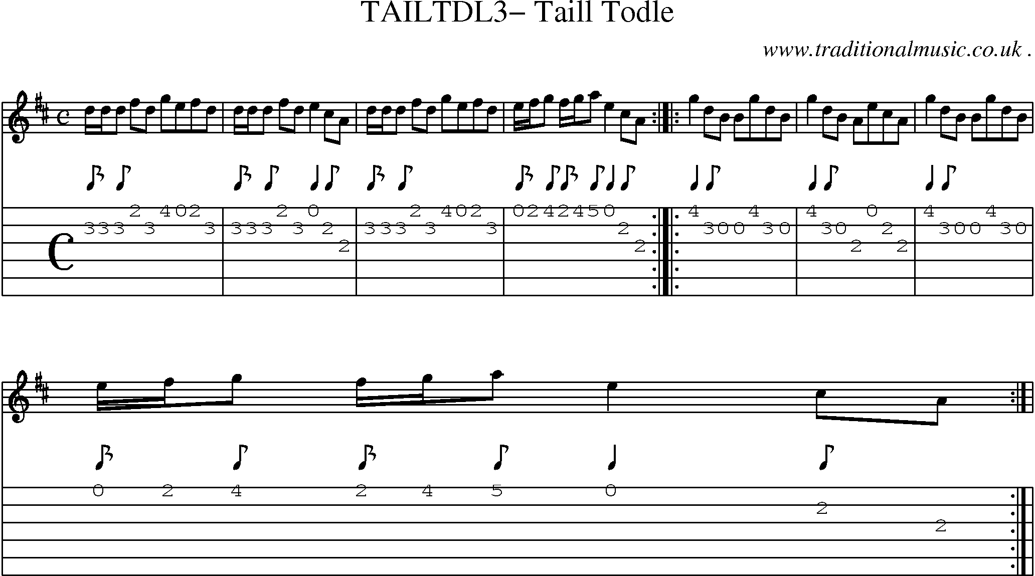 Sheet-Music and Guitar Tabs for Tailtdl3 Taill Todle